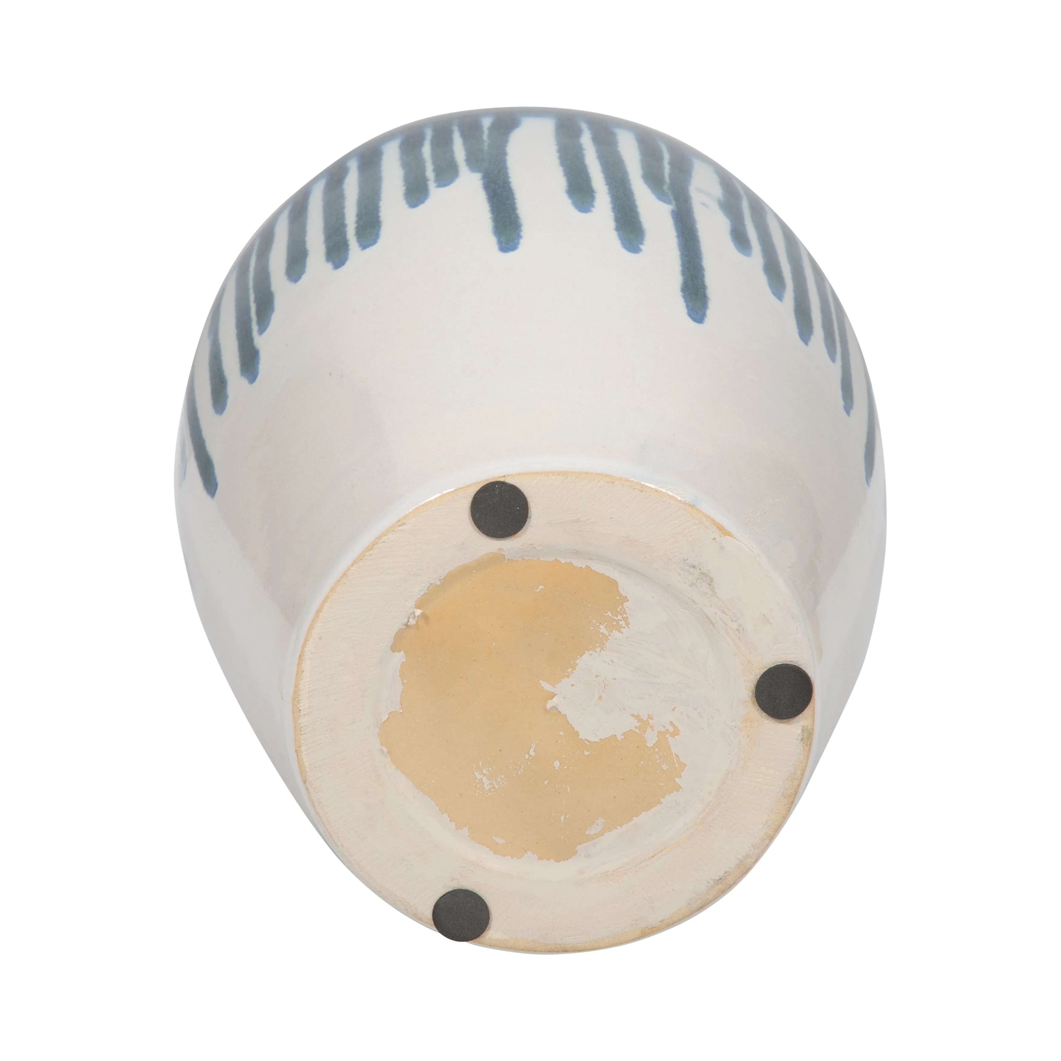 CLAY, 13" DRIP VASE, BLUE/WHITE