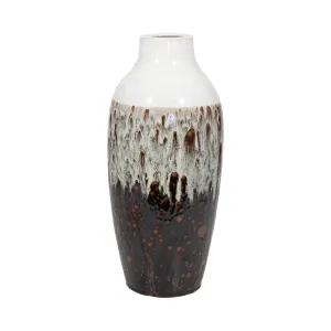 CLAY, 19" OMBRE REACTIVE VASE, BROWN/WHITE