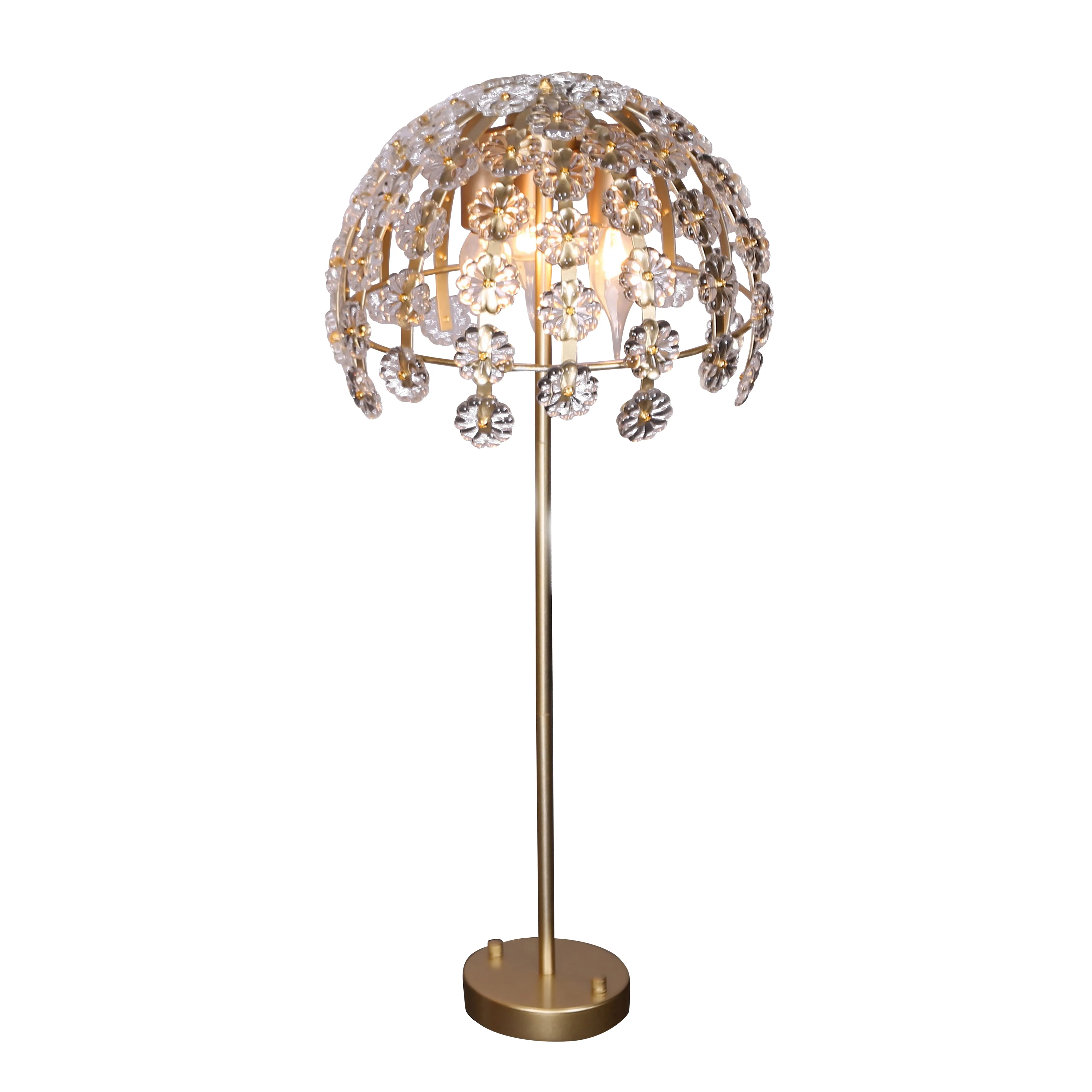 CLEAR GLASS 3 LIGHT FLOWER CHANDELIER