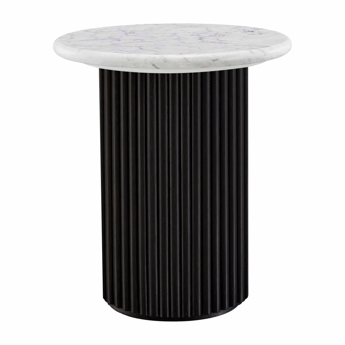 Cosmos Side Table (Black Oak, Carrara Marble)