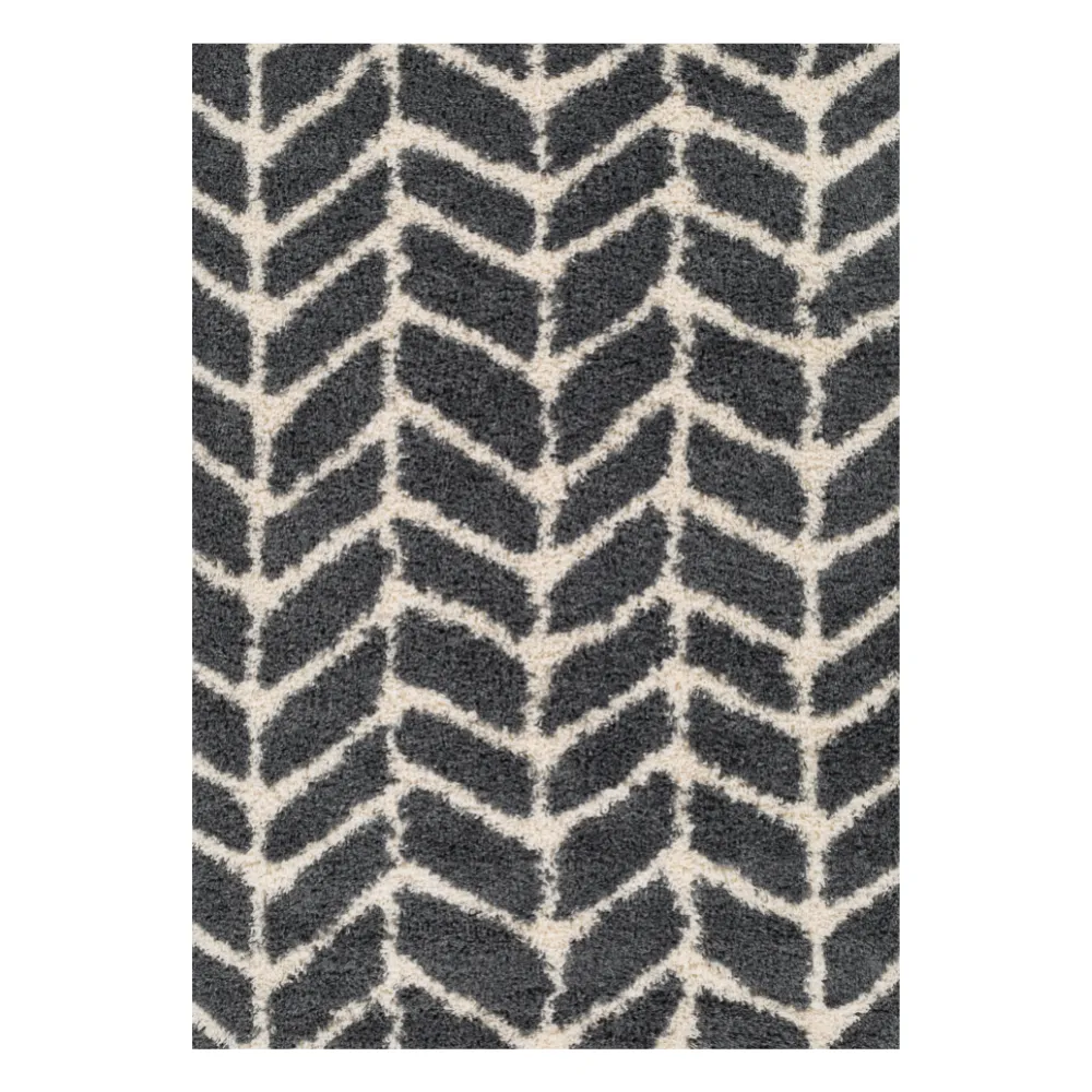 Dark Leaf Black Rug