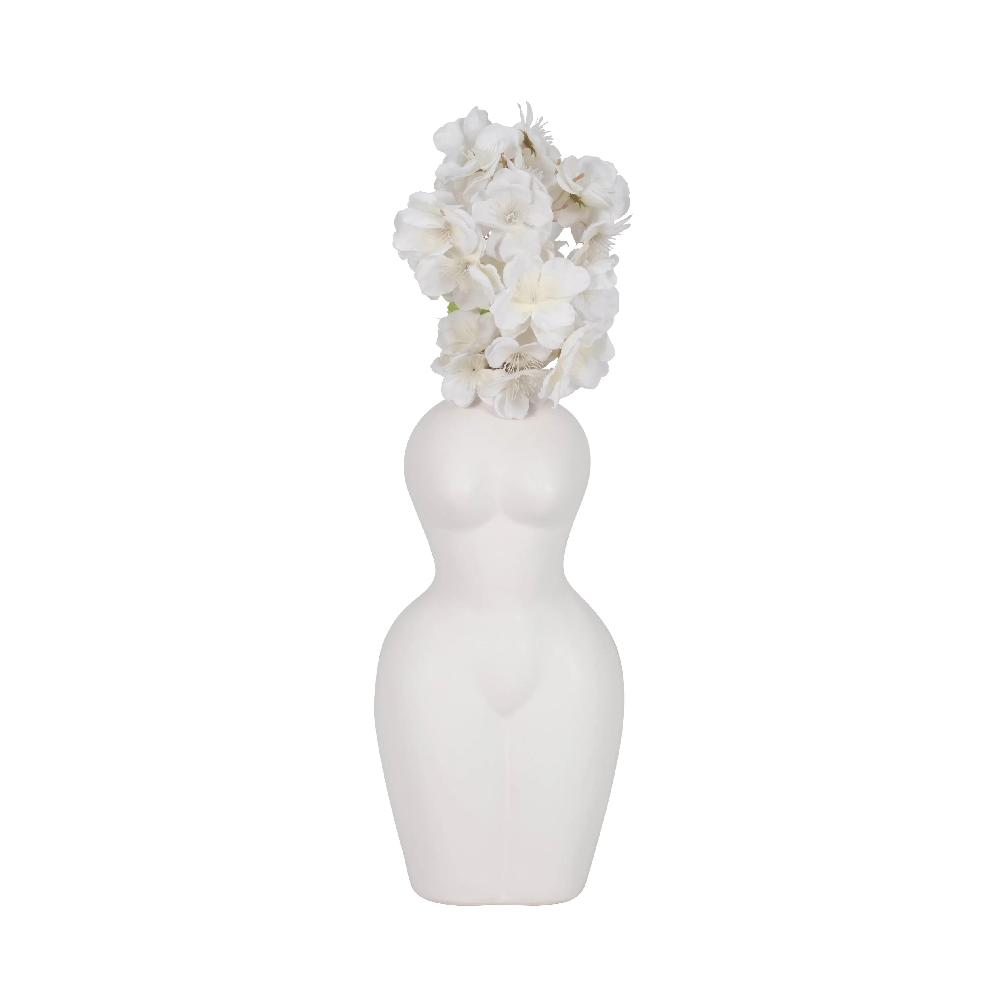 DOL, 12"H TORSO VASE, WHITE