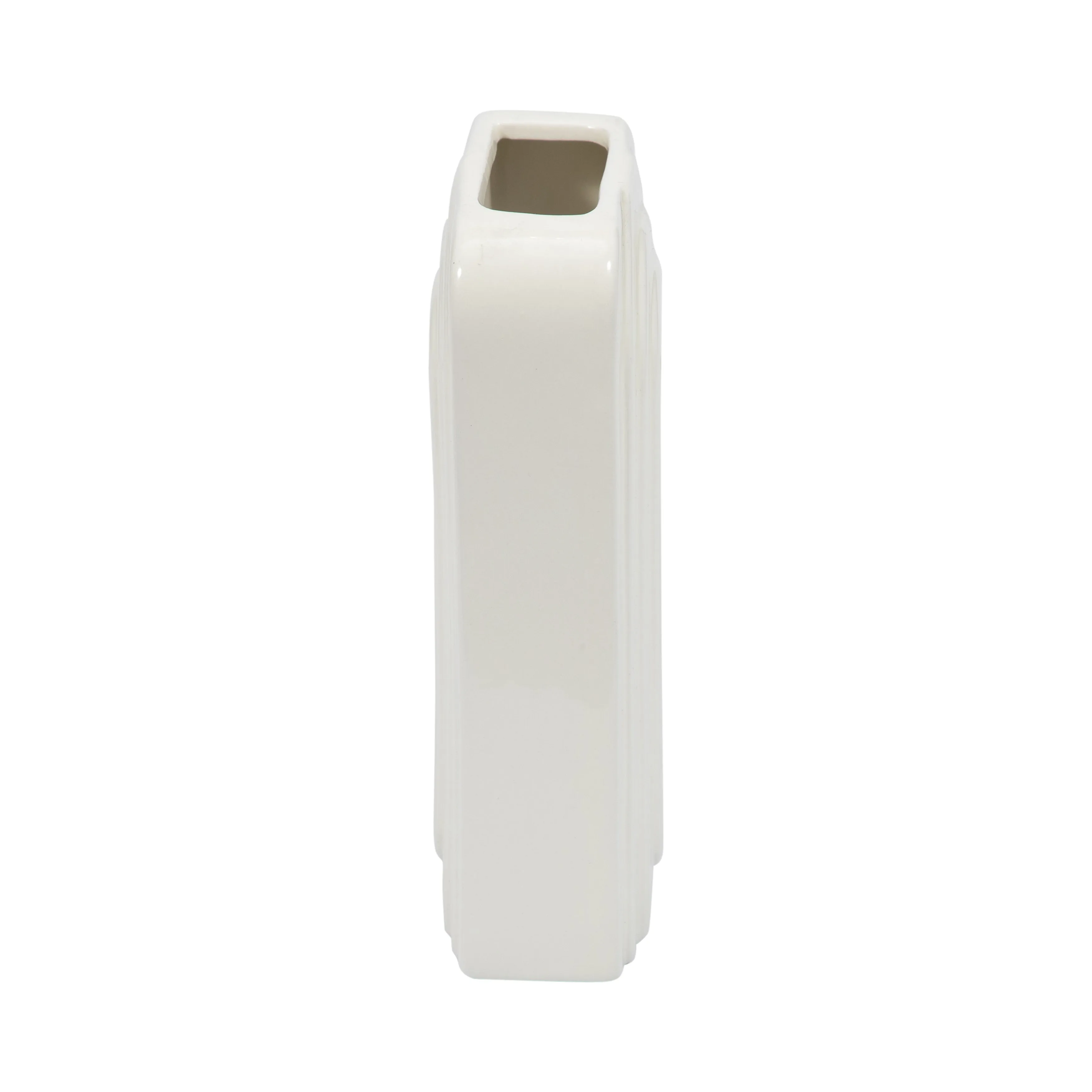 DOL, 7" RECTANGULAR VASE, WHITE