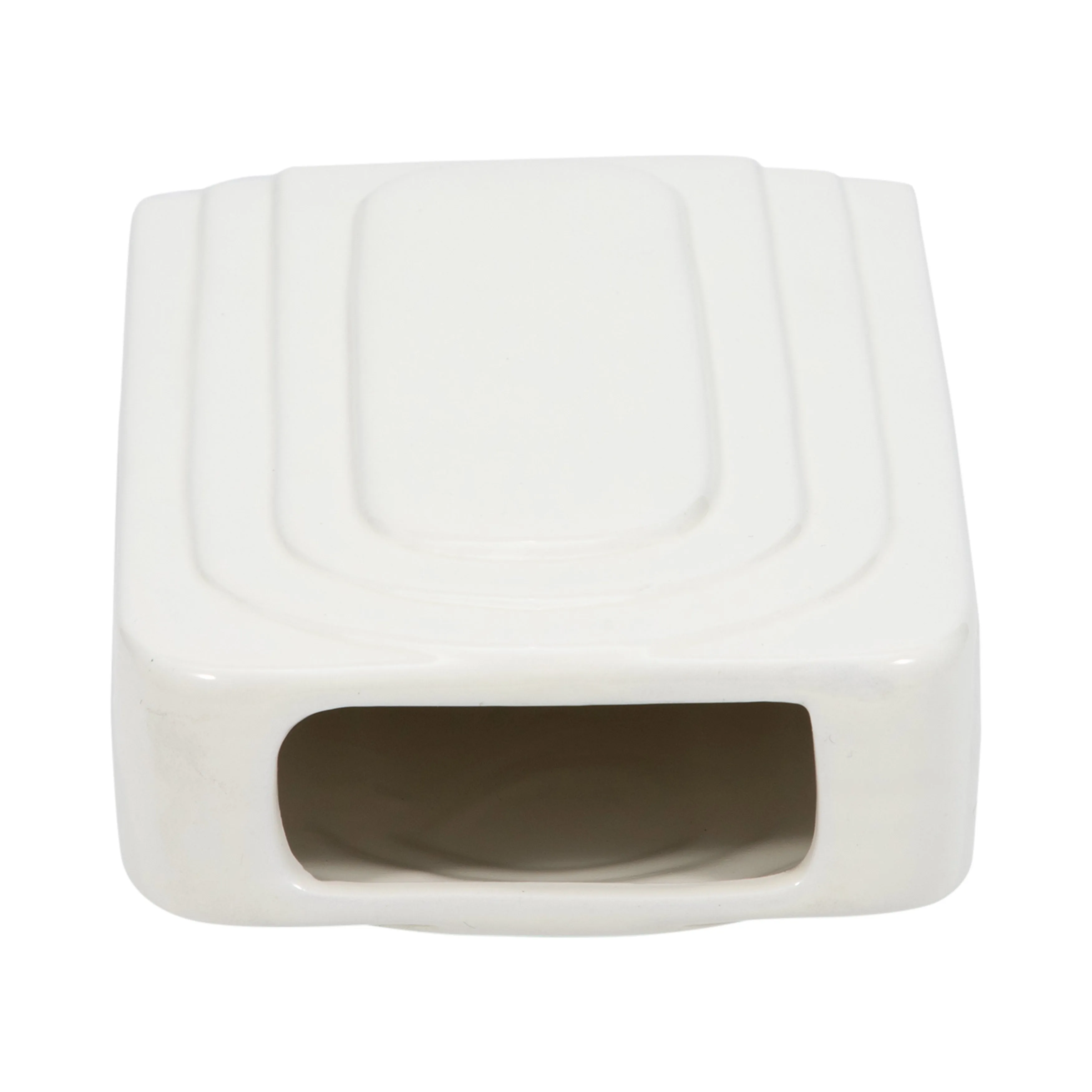 DOL, 7" RECTANGULAR VASE, WHITE