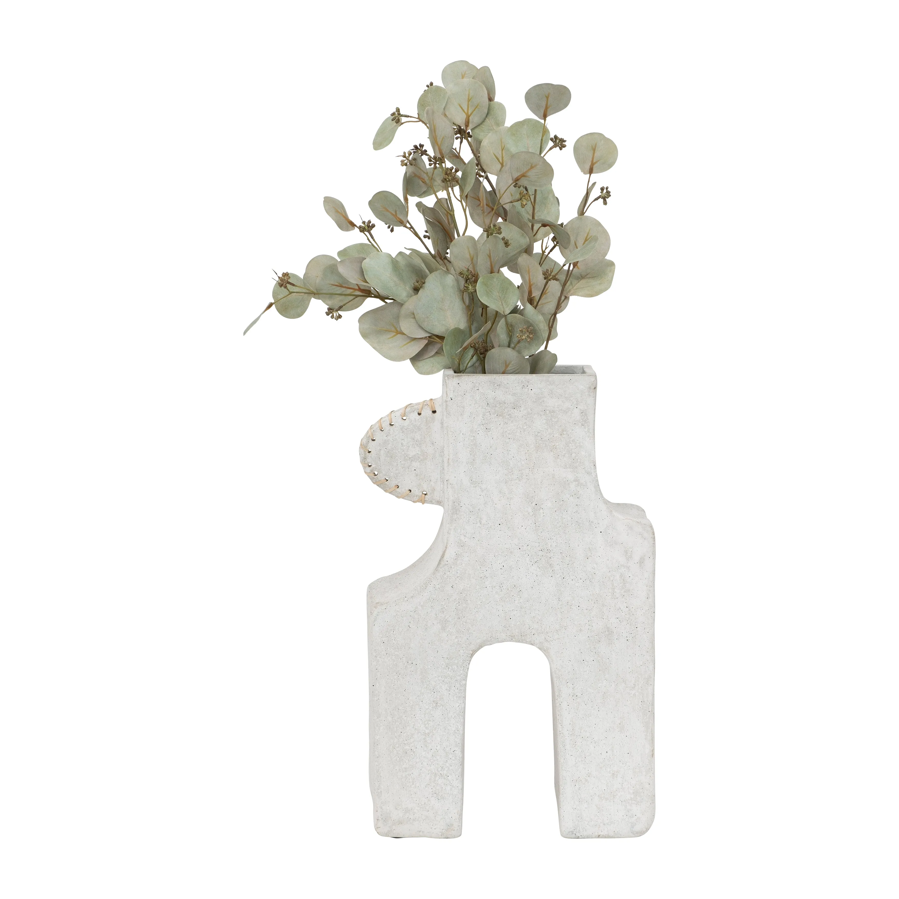 Ecomix, 10"H Abstract Vase, Antique White