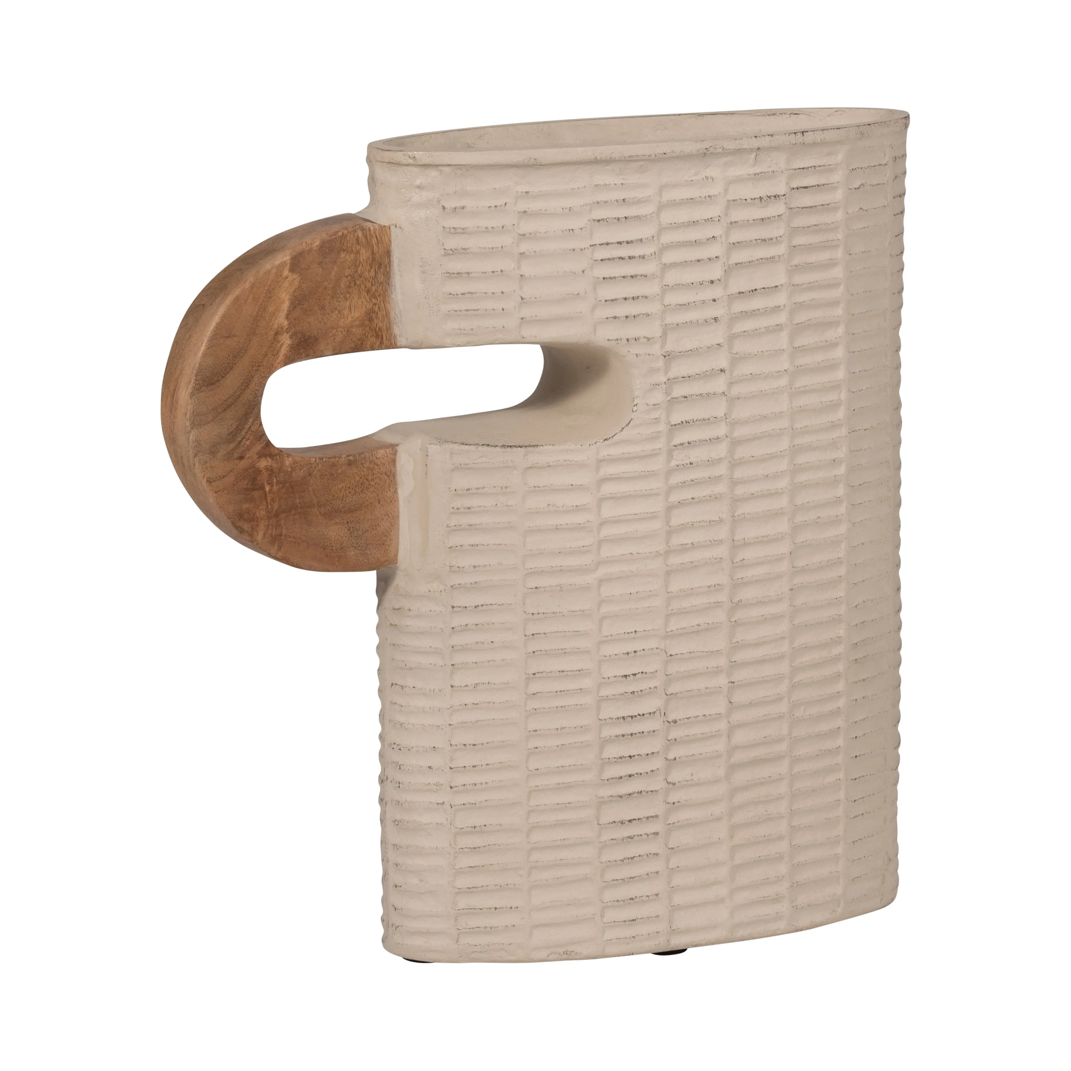 ECOMIX, 14" VASE WITH HANDLE, IVORY