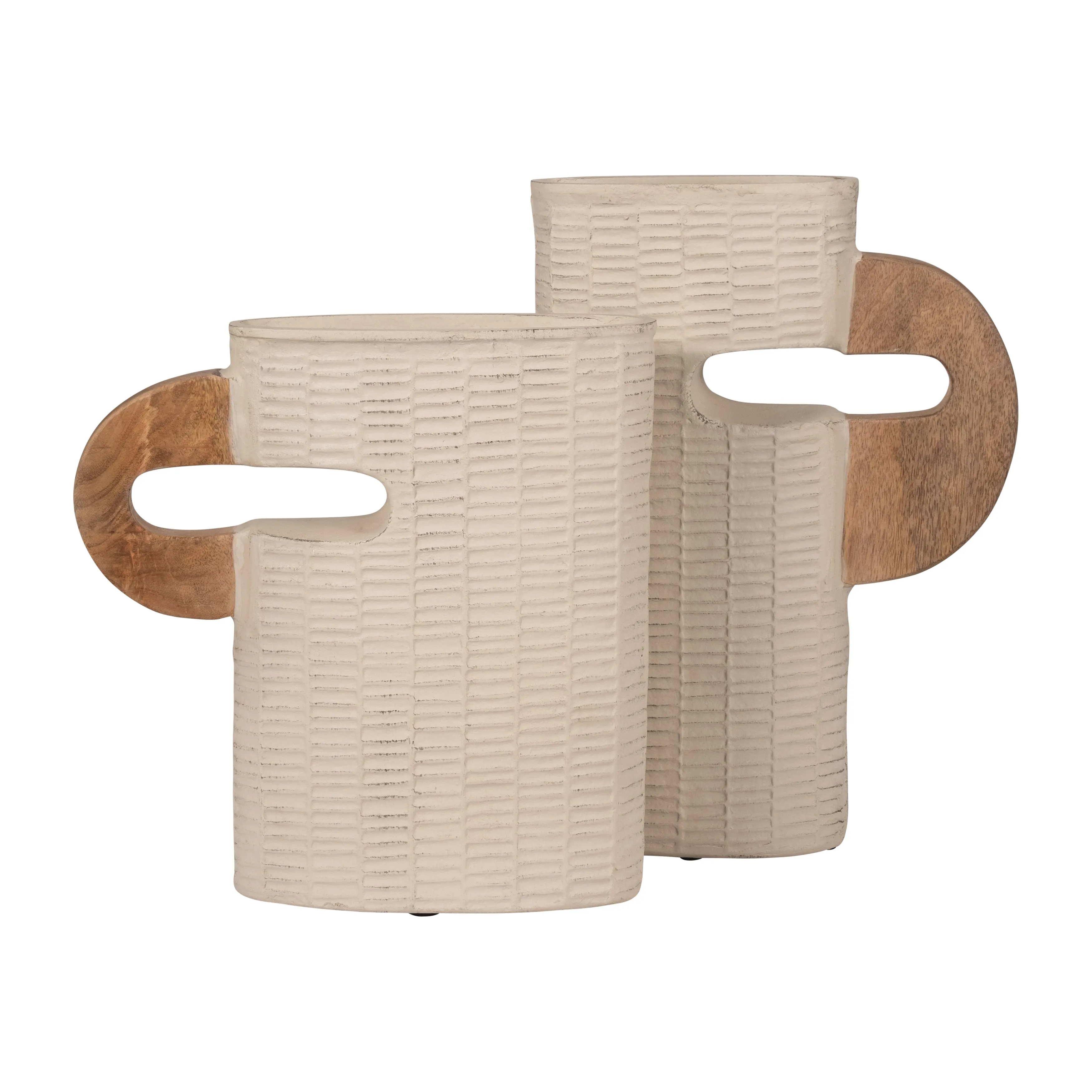ECOMIX, 14" VASE WITH HANDLE, IVORY