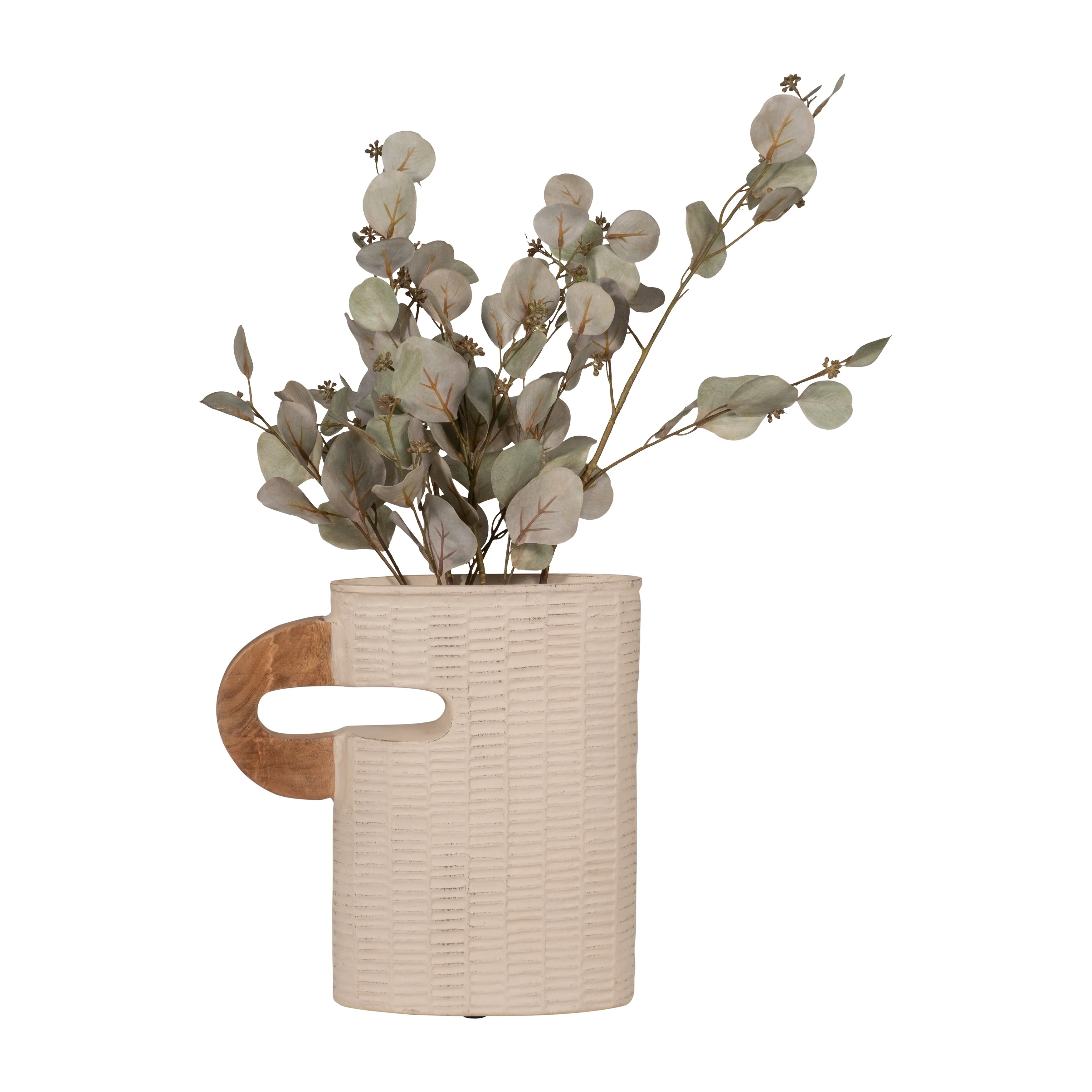 ECOMIX, 14" VASE WITH HANDLE, IVORY