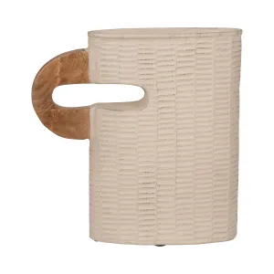 ECOMIX, 14" VASE WITH HANDLE, IVORY
