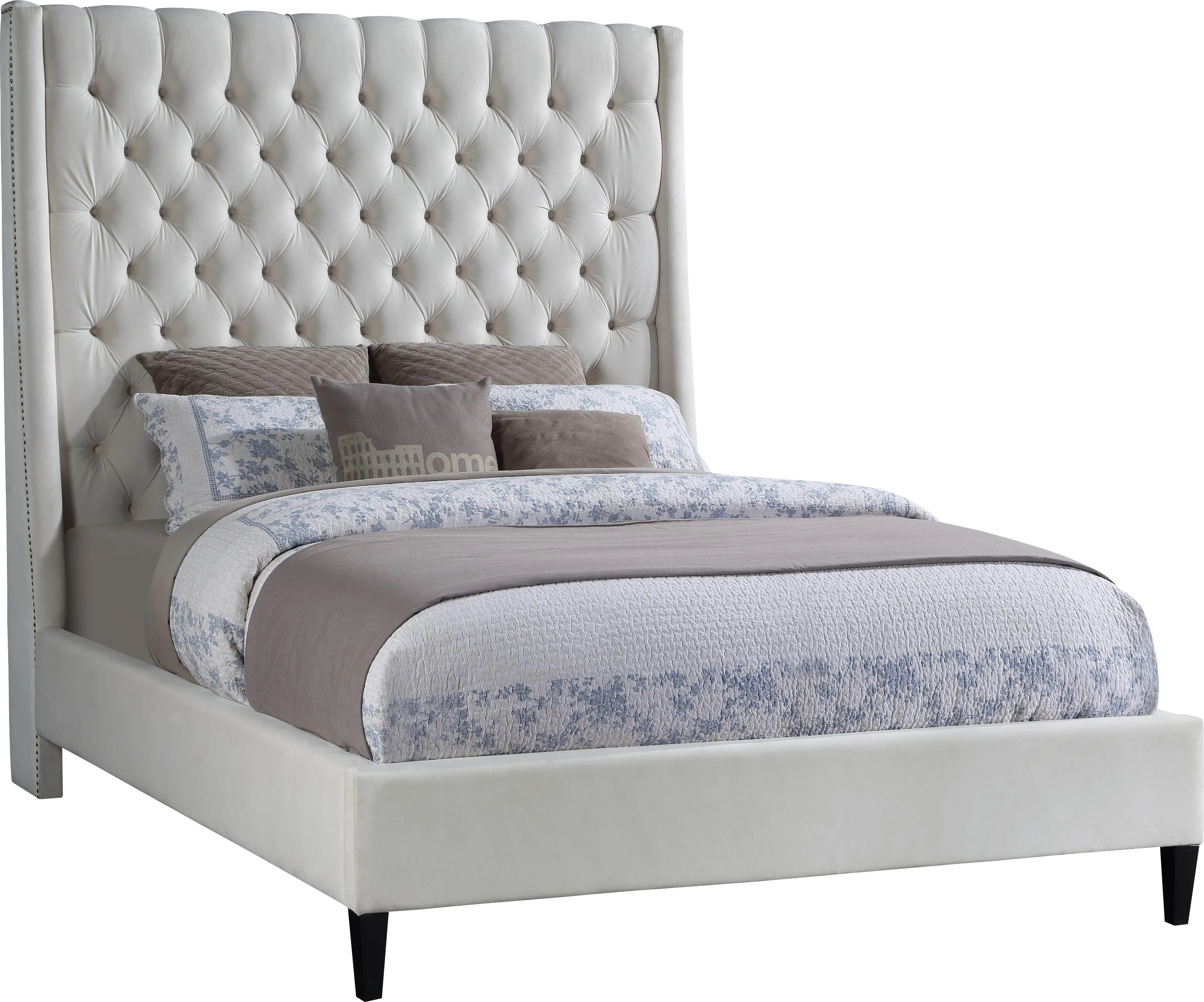 Fritz Cream Velvet Full Bed