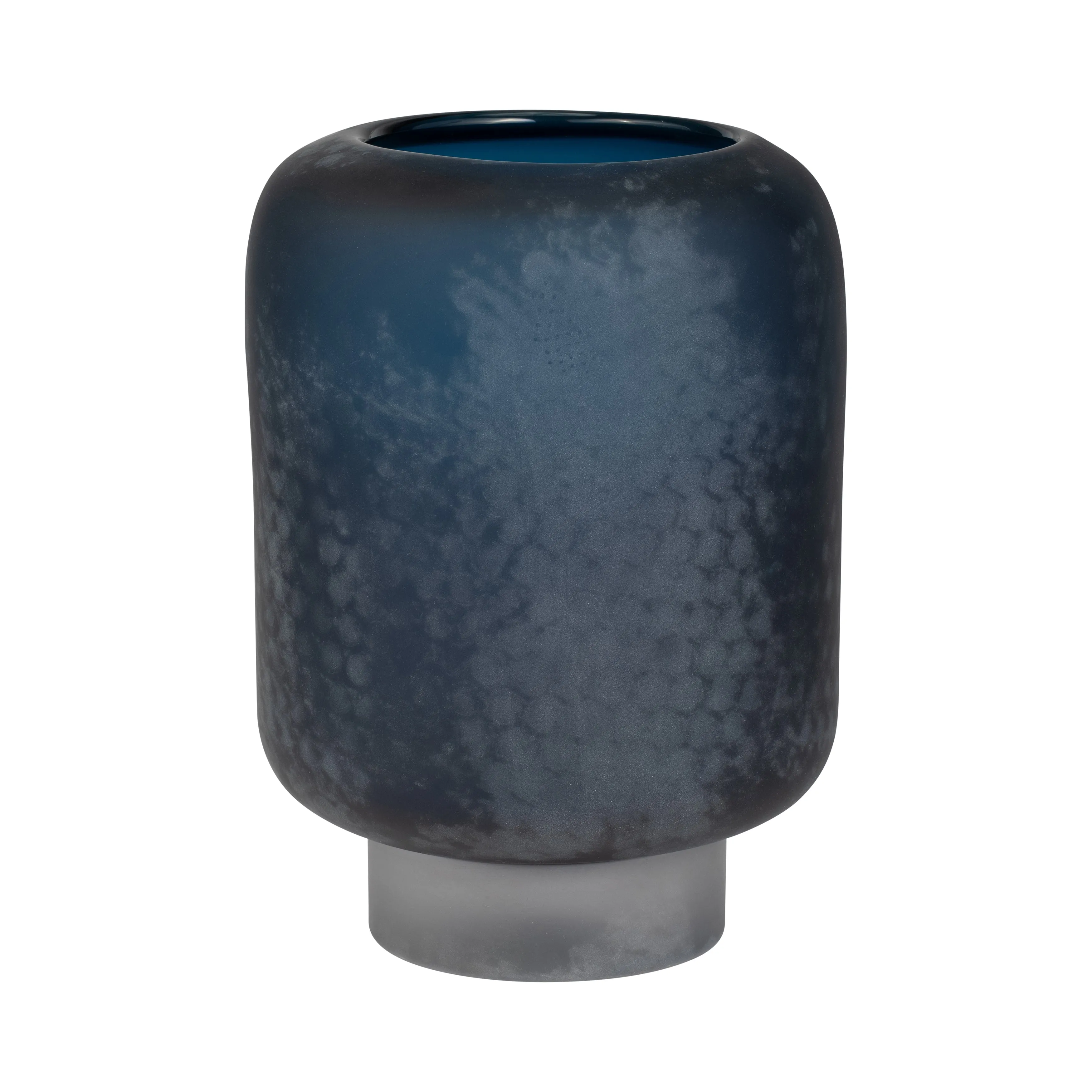 GLASS, 10" VASE BLUE