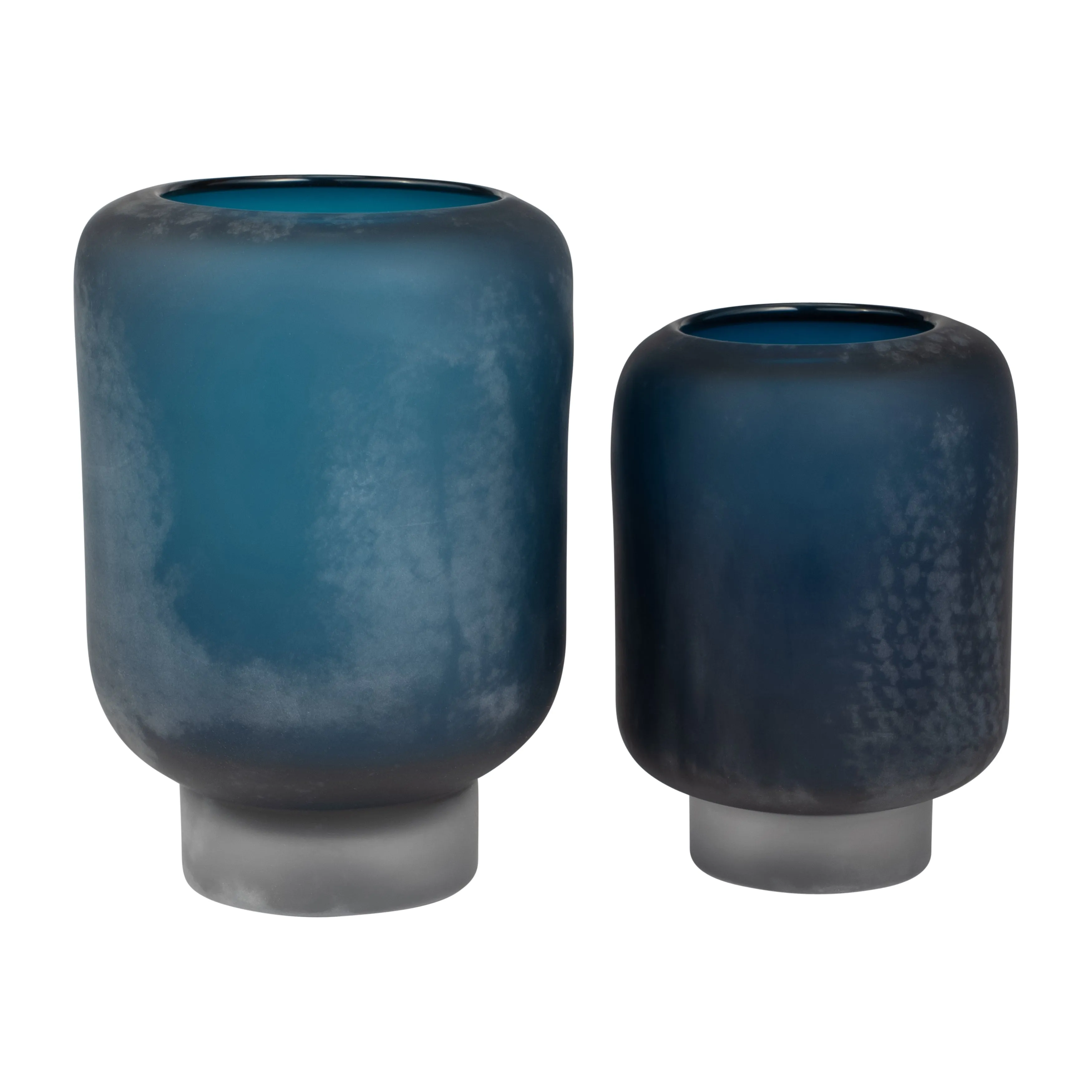 GLASS, 10" VASE BLUE