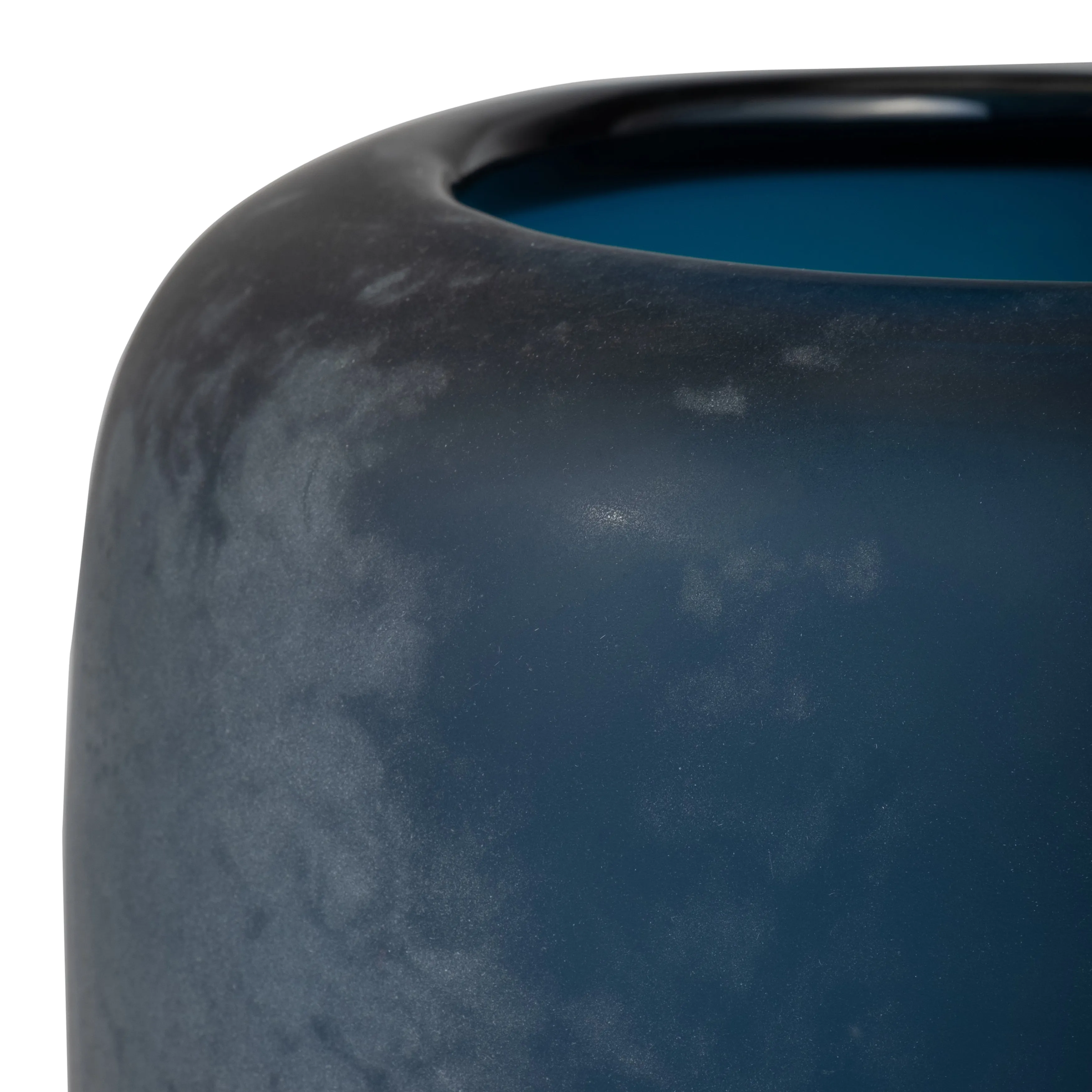 GLASS, 10" VASE BLUE