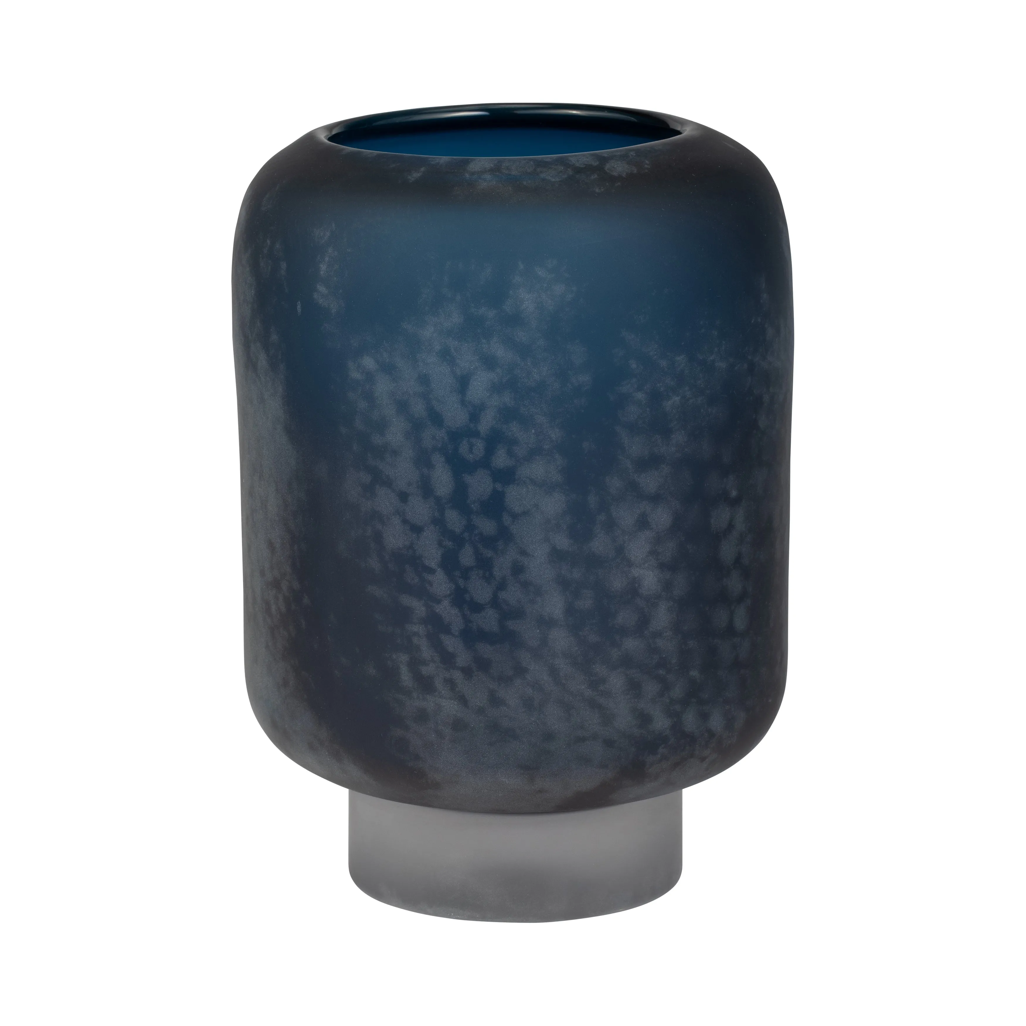 GLASS, 10" VASE BLUE