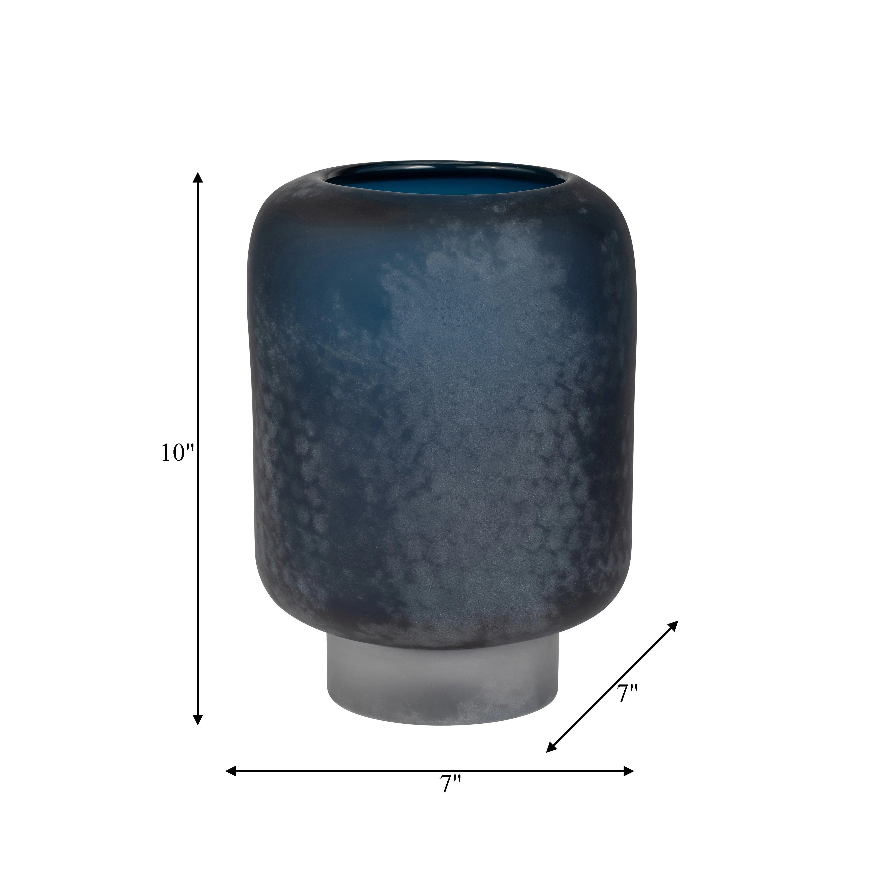 GLASS, 10" VASE BLUE