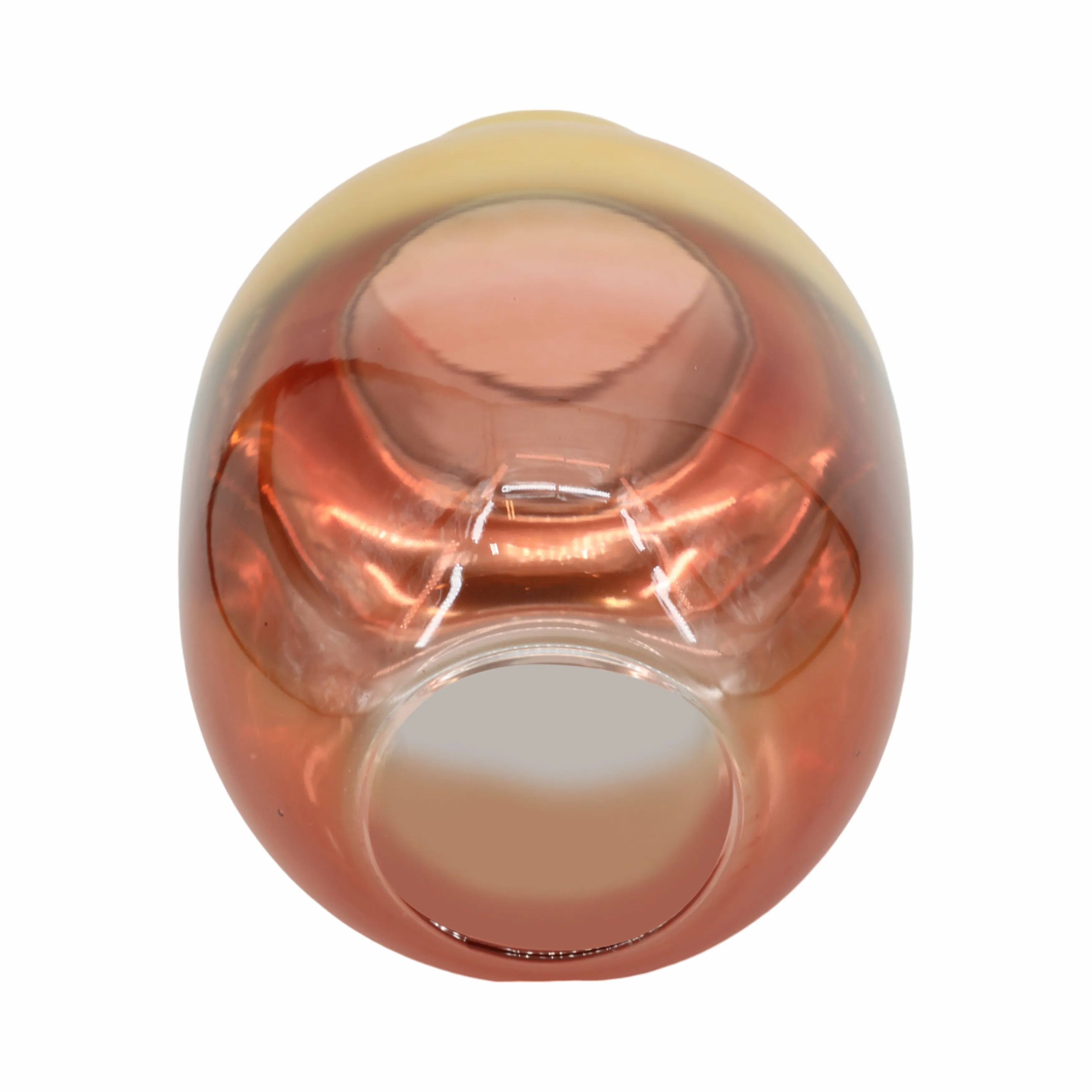 GLASS 10"H METALLIC VASE, PINK/GOLD