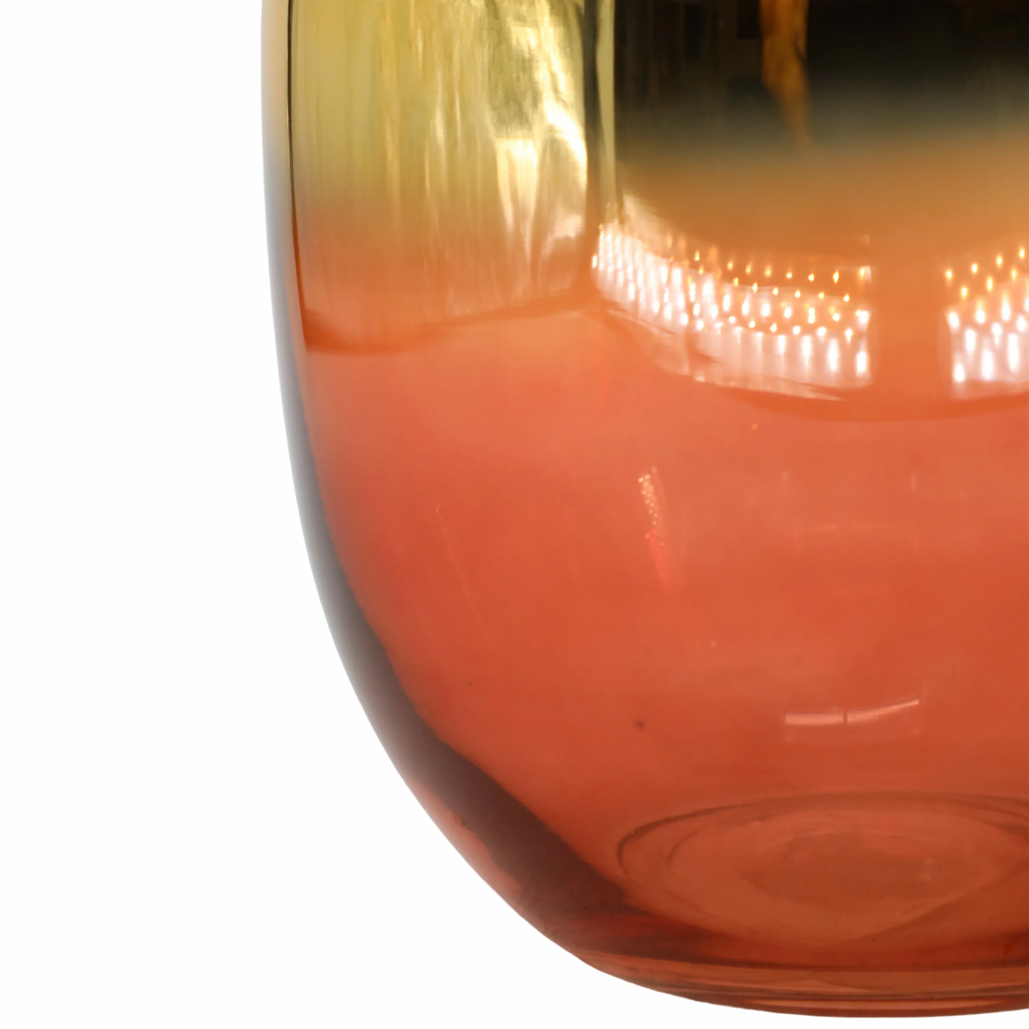 GLASS 10"H METALLIC VASE, PINK/GOLD