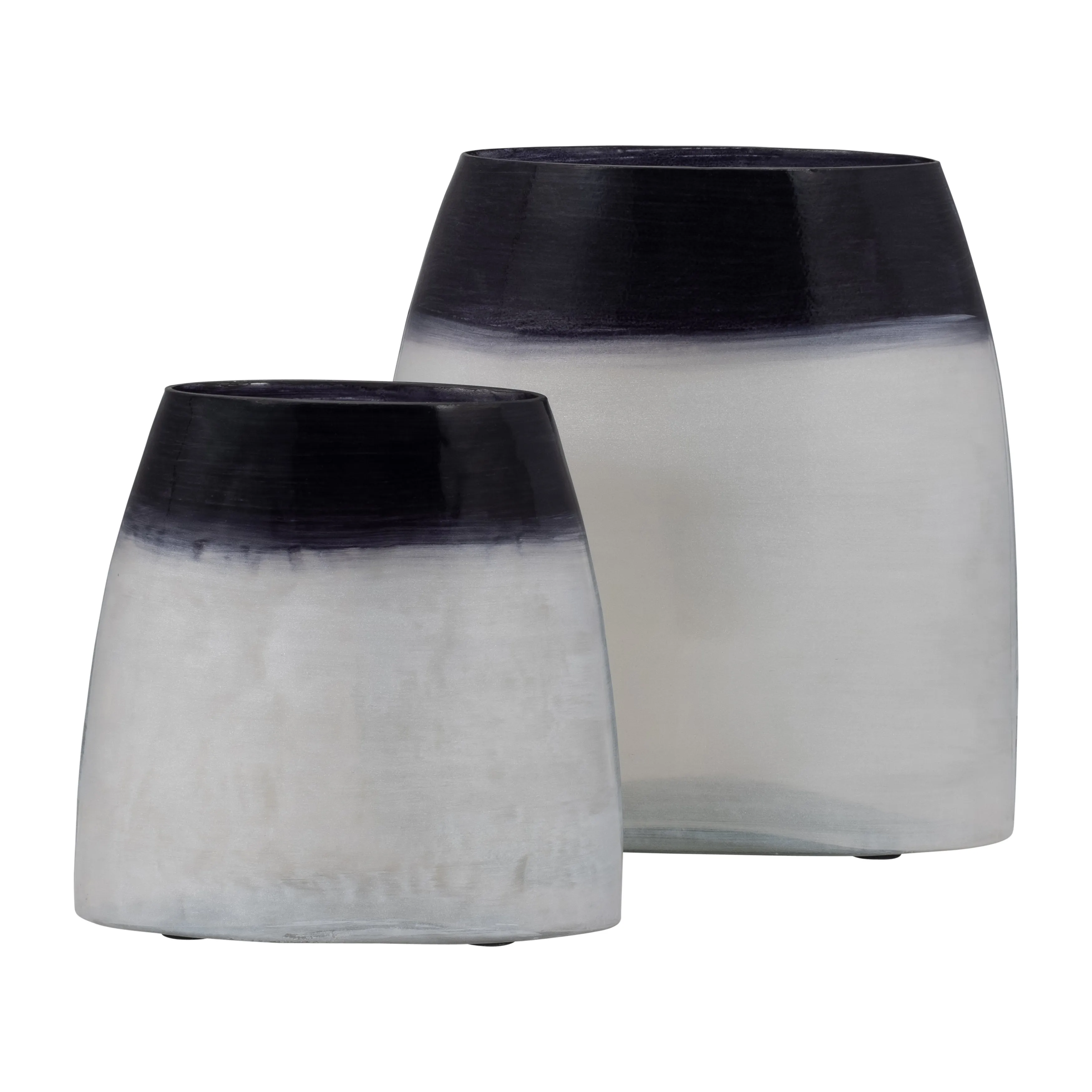 GLASS, 11" OMBRE VASE, BLUE