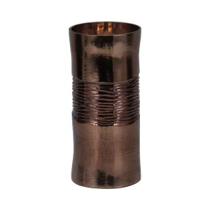 Glass, 11" Textured Enamel Vase, Bronze