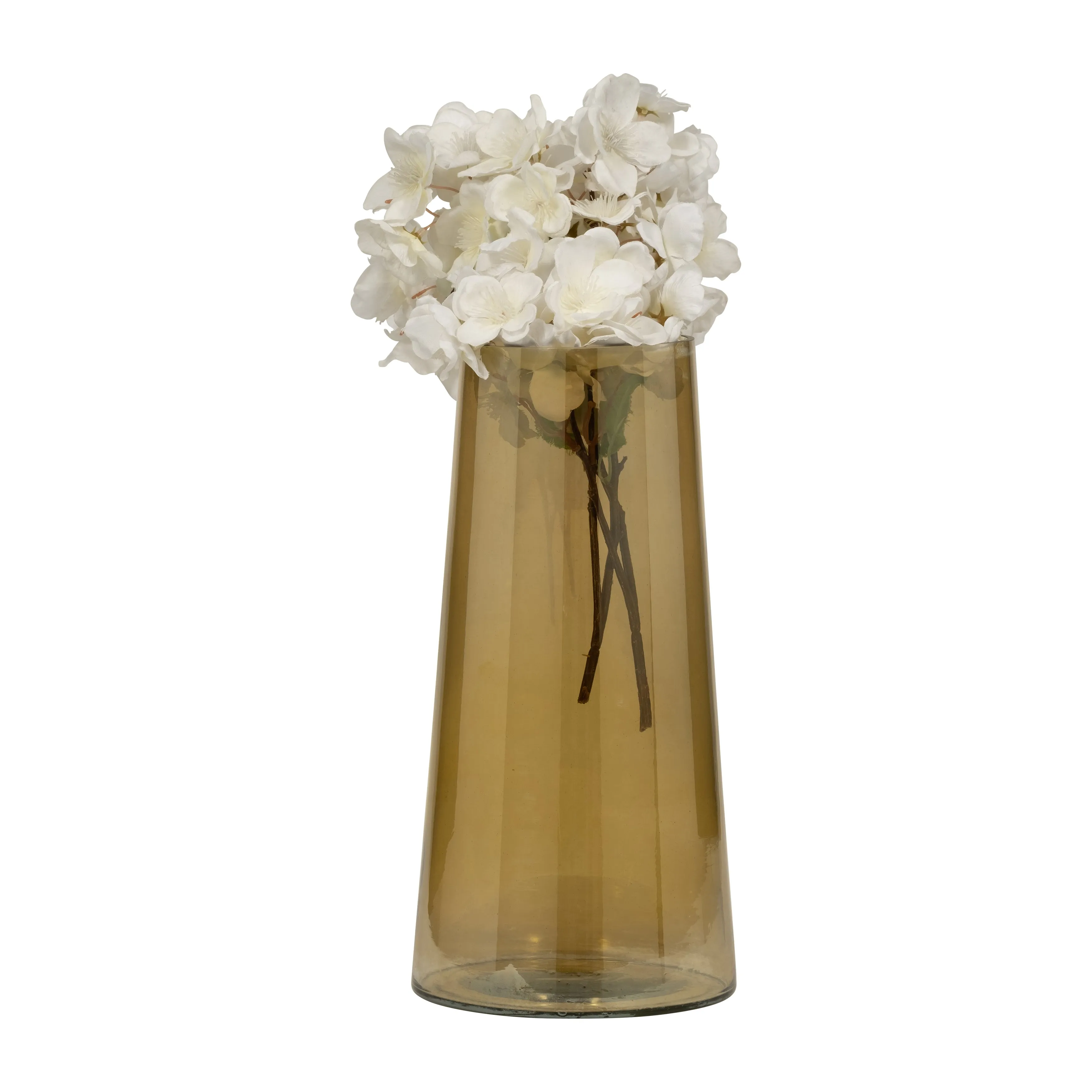 GLASS, 12" LUSTER VASE, GOLD