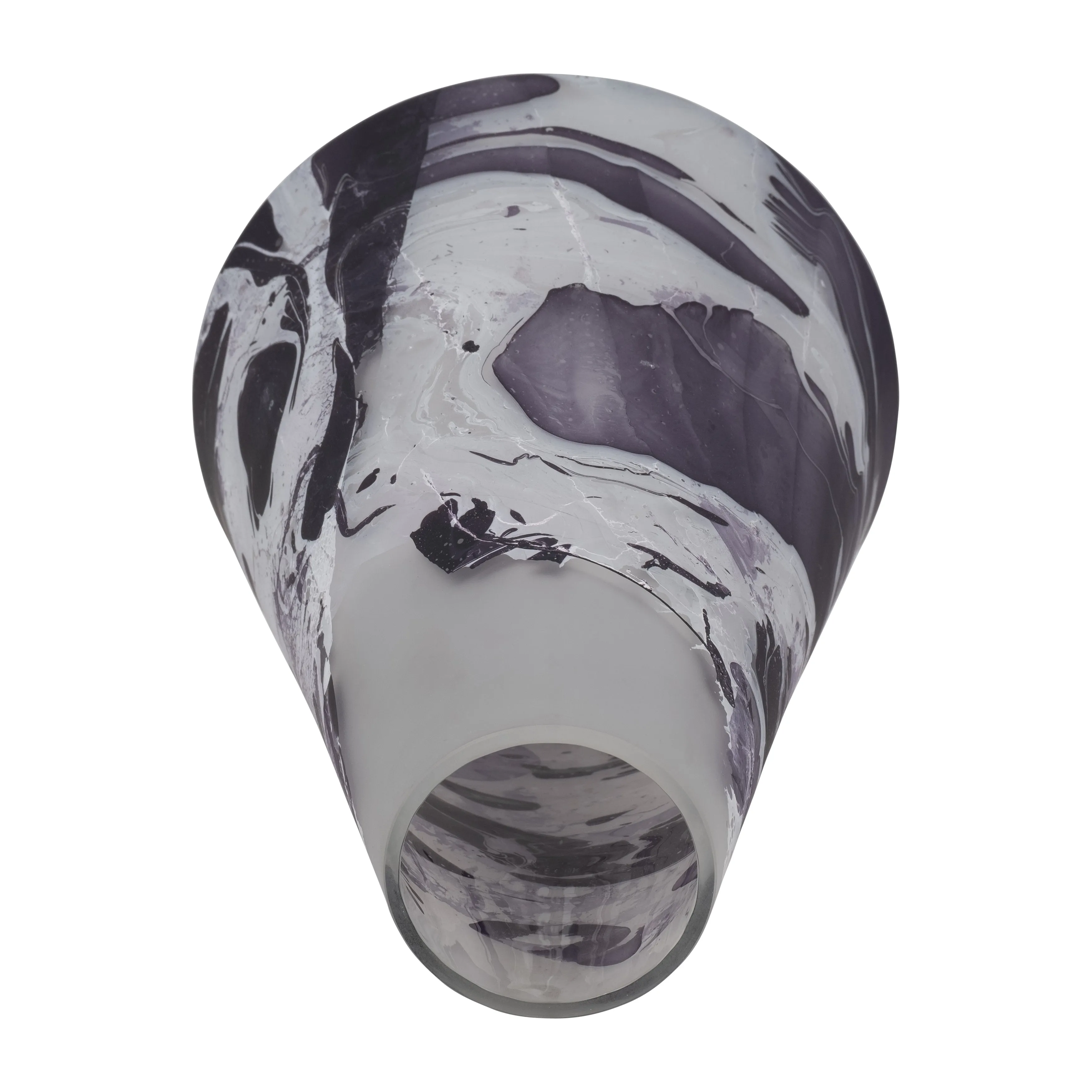 GLASS, 14" FOG SHADOW VASE, WHITE