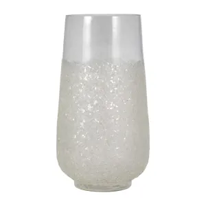 GLASS, 14" SUGAR VASE, CLEAR