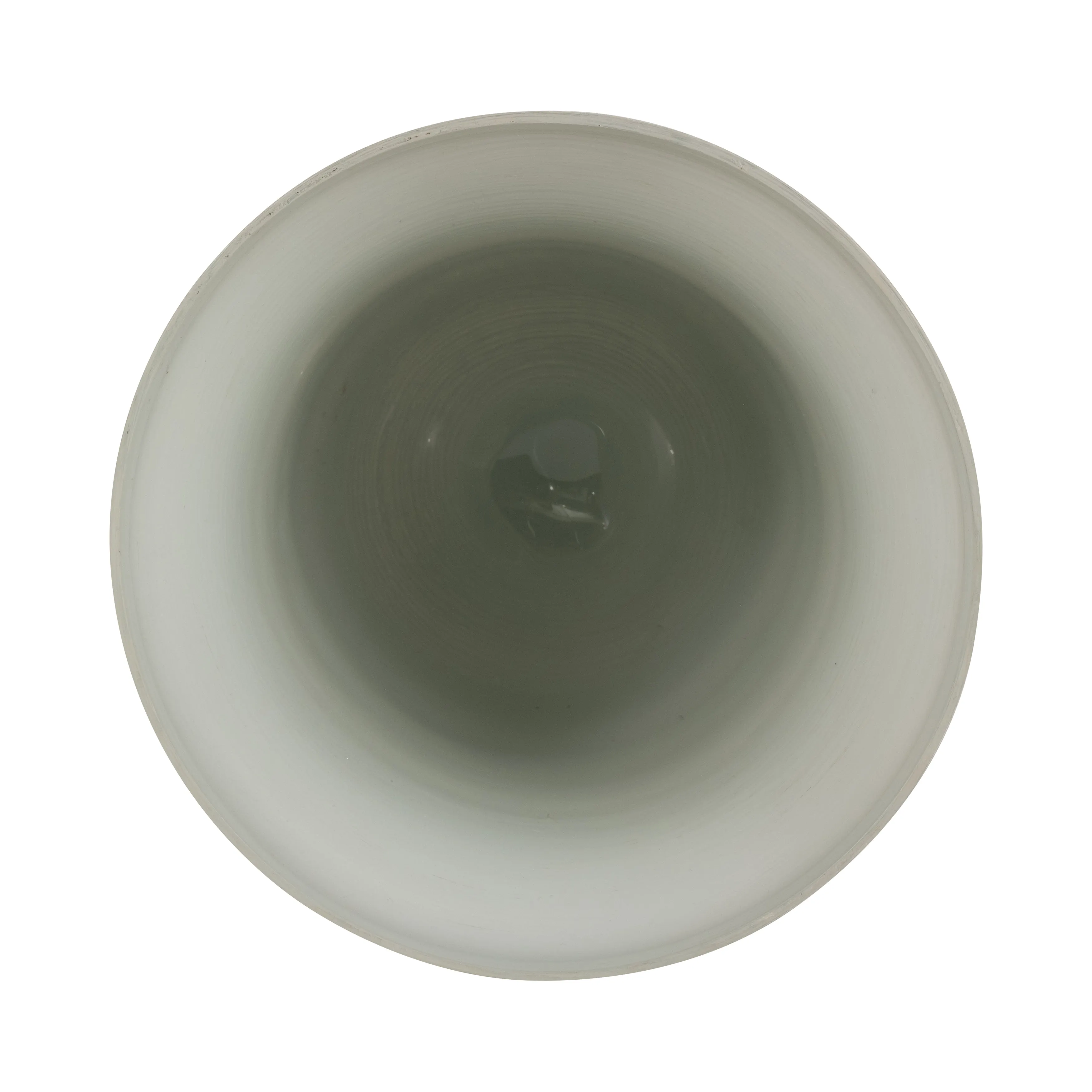 GLASS, 14" VASE ON MARBLE BASE, SAGE/IVORY KD
