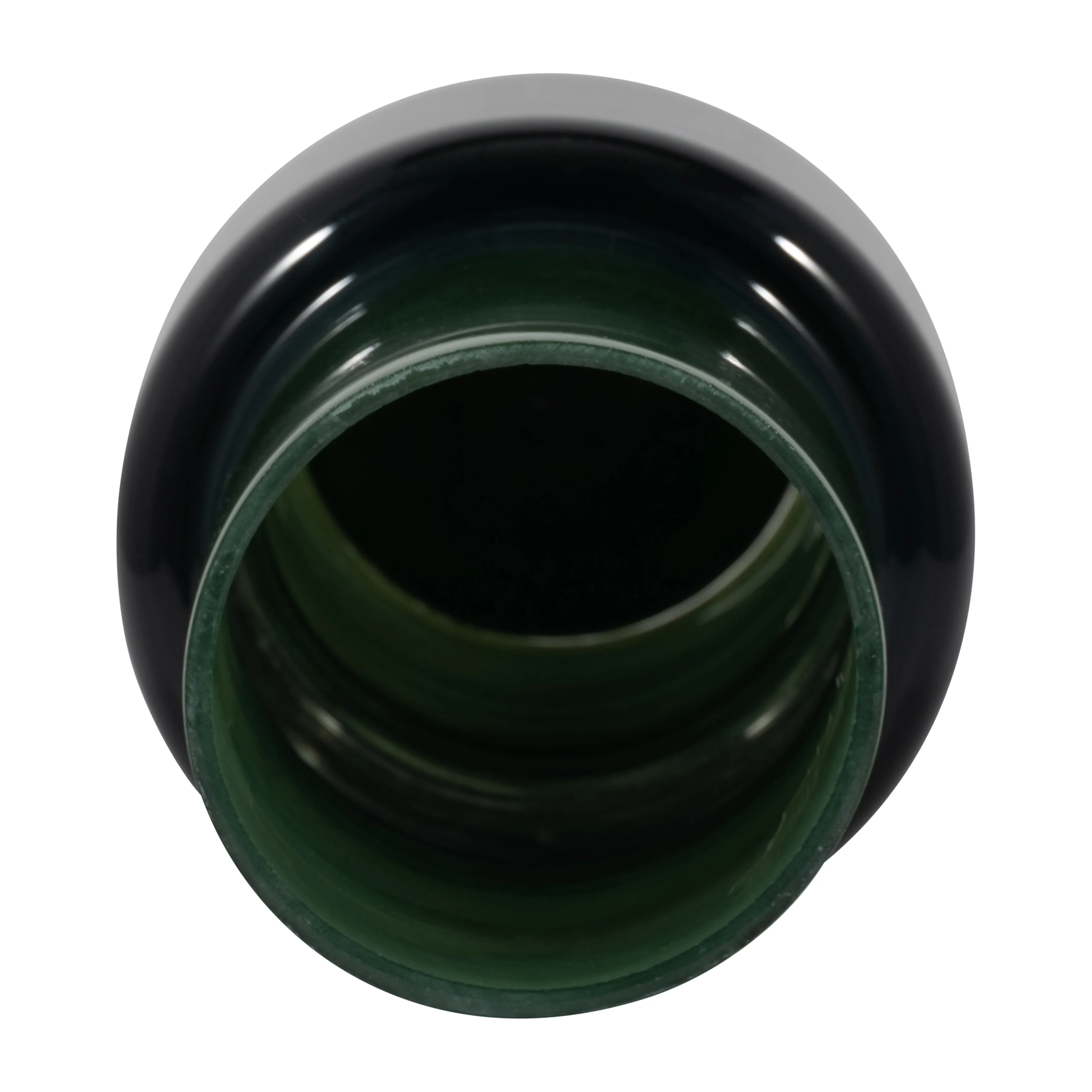 GLASS, 15" MODERN CYLINDER VASE, GREEN