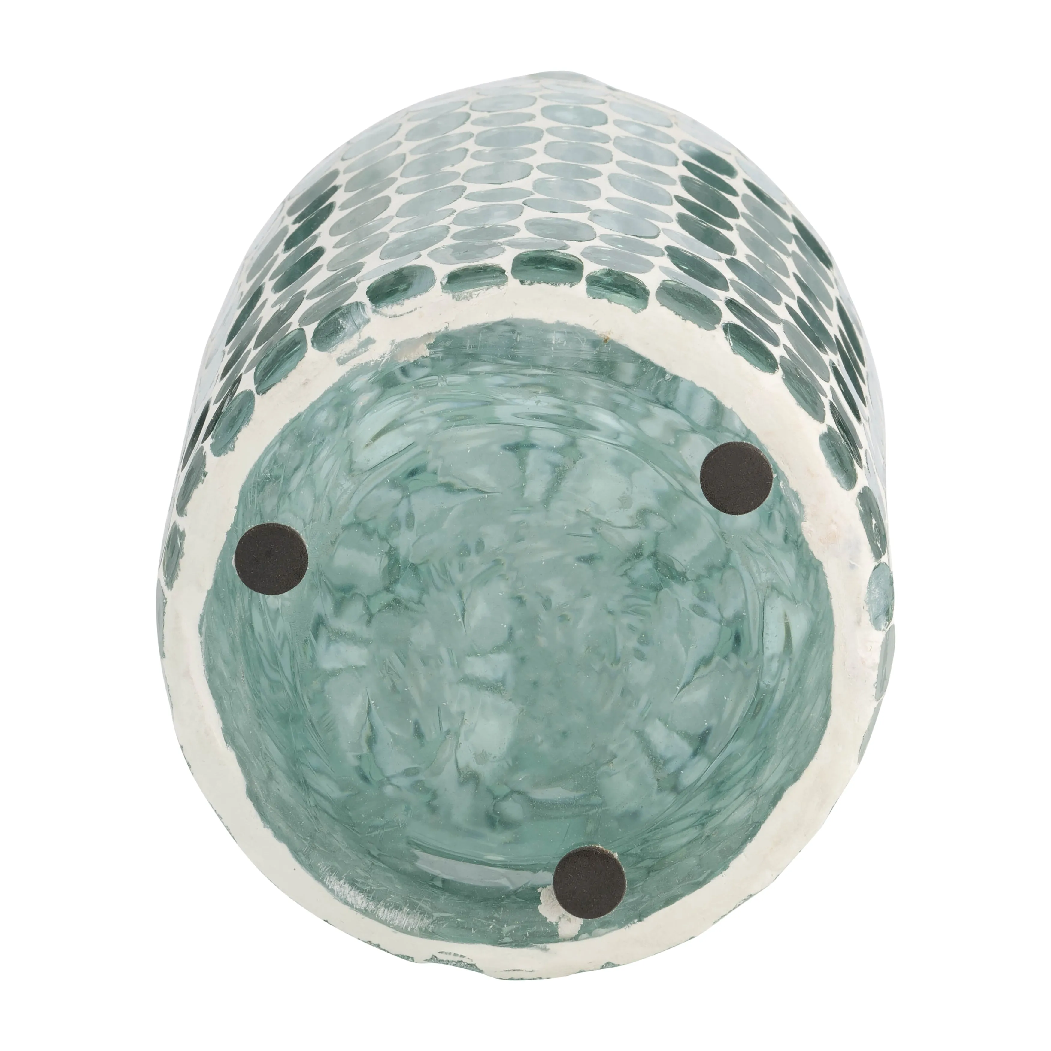 GLASS, 15"H MOSAIC VASE, BLUE