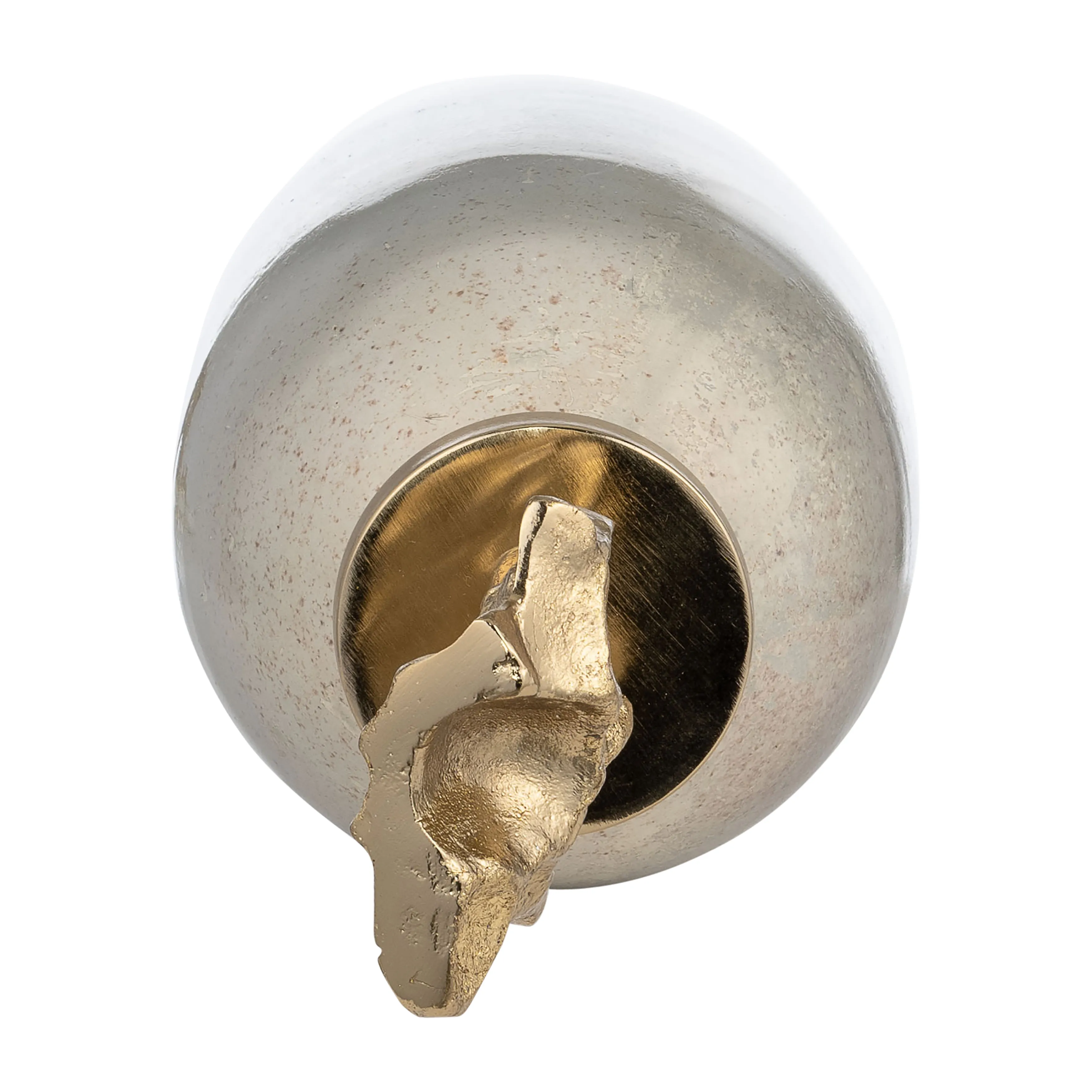 GLASS, 16"H METAL VASE TRIBAL TOPPER,  GOLD