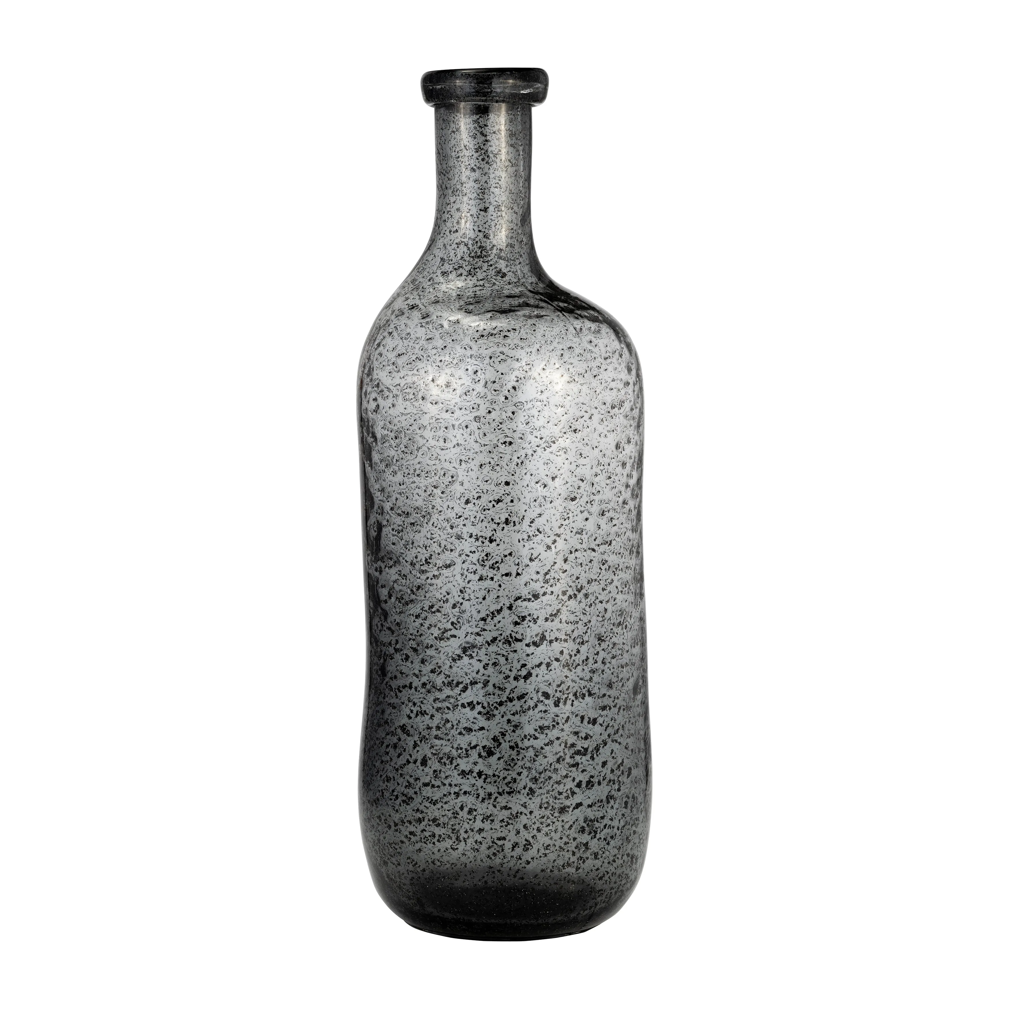GLASS, 17H" IRREGULAR SHAPE VASE, SMOKE