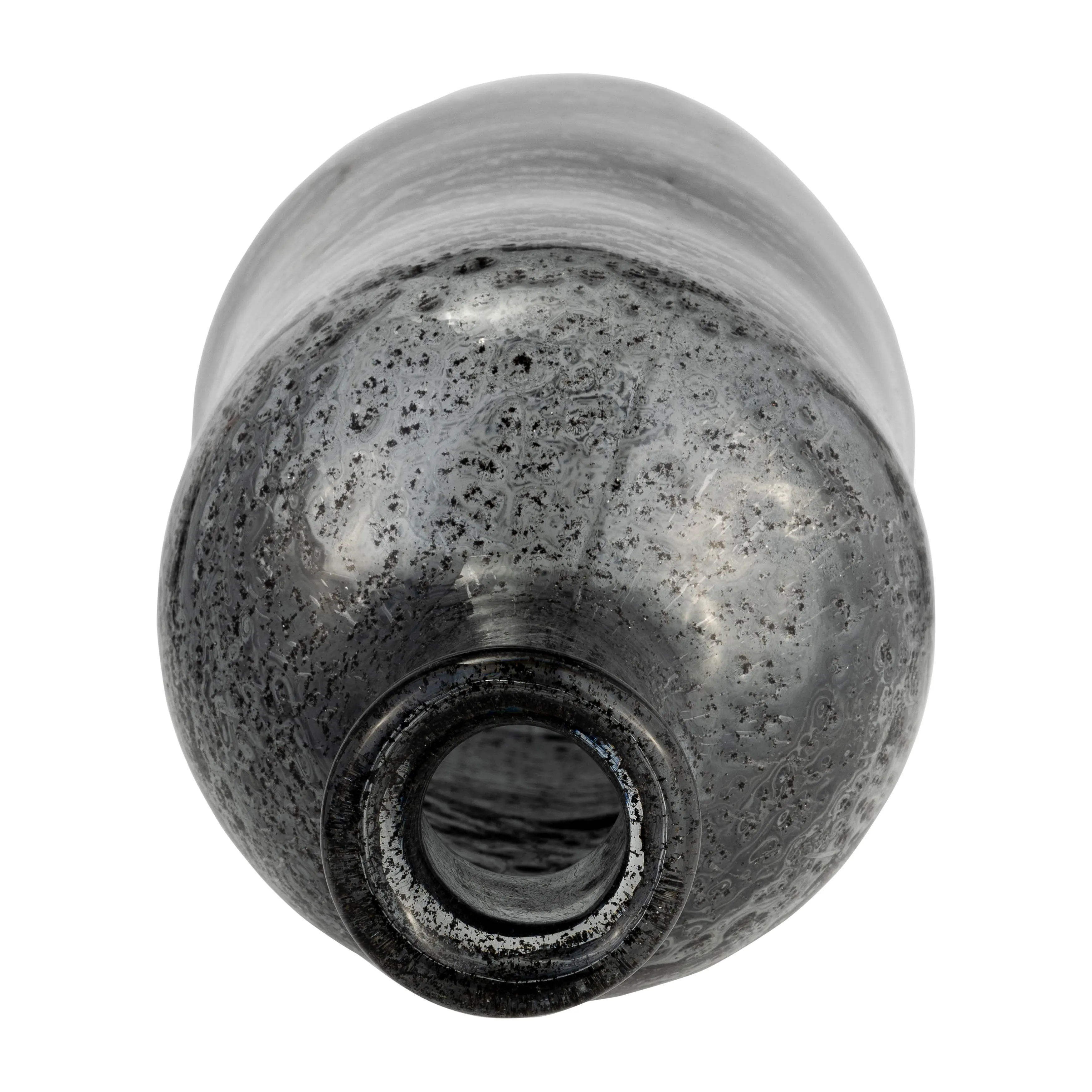 GLASS, 17H" IRREGULAR SHAPE VASE, SMOKE