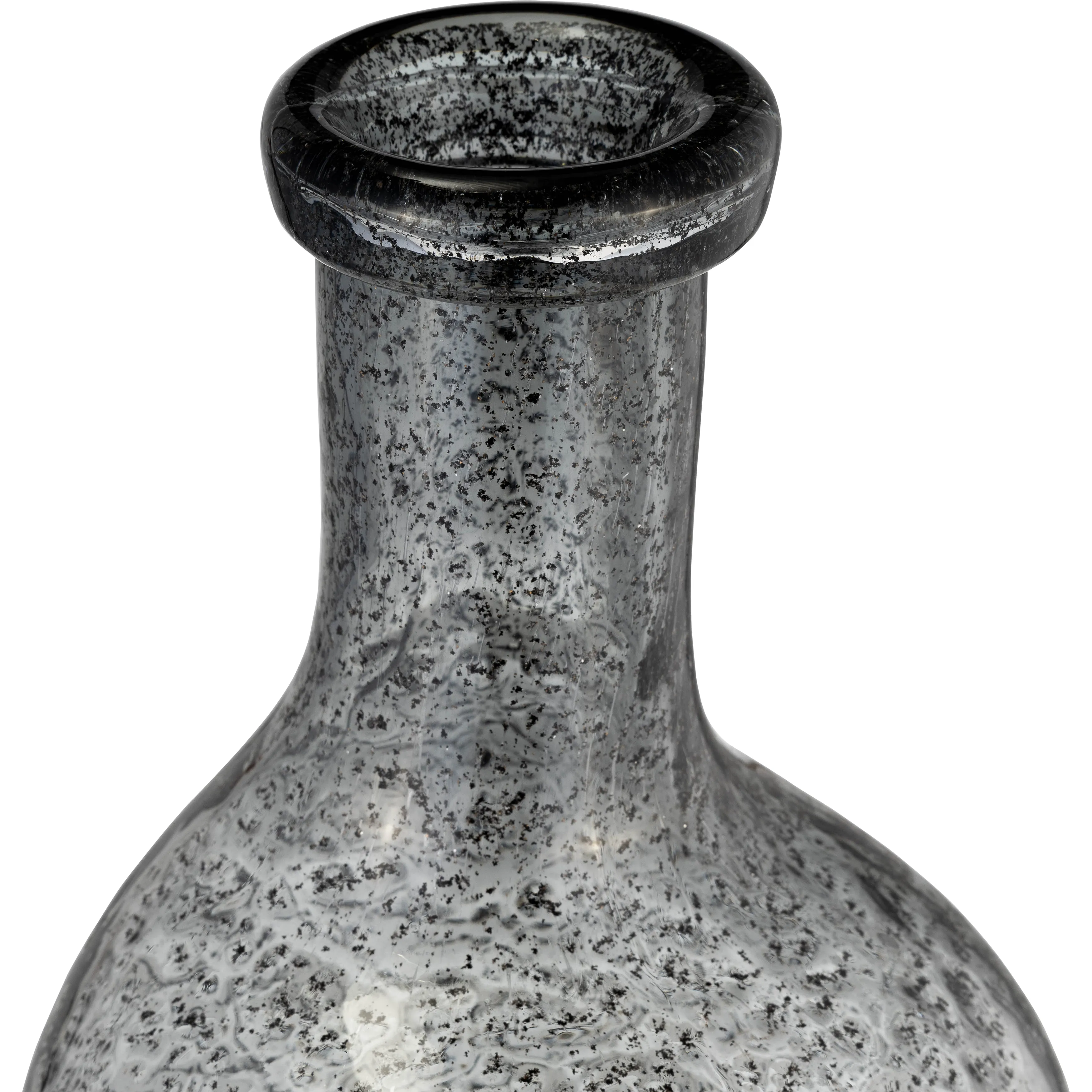 GLASS, 17H" IRREGULAR SHAPE VASE, SMOKE
