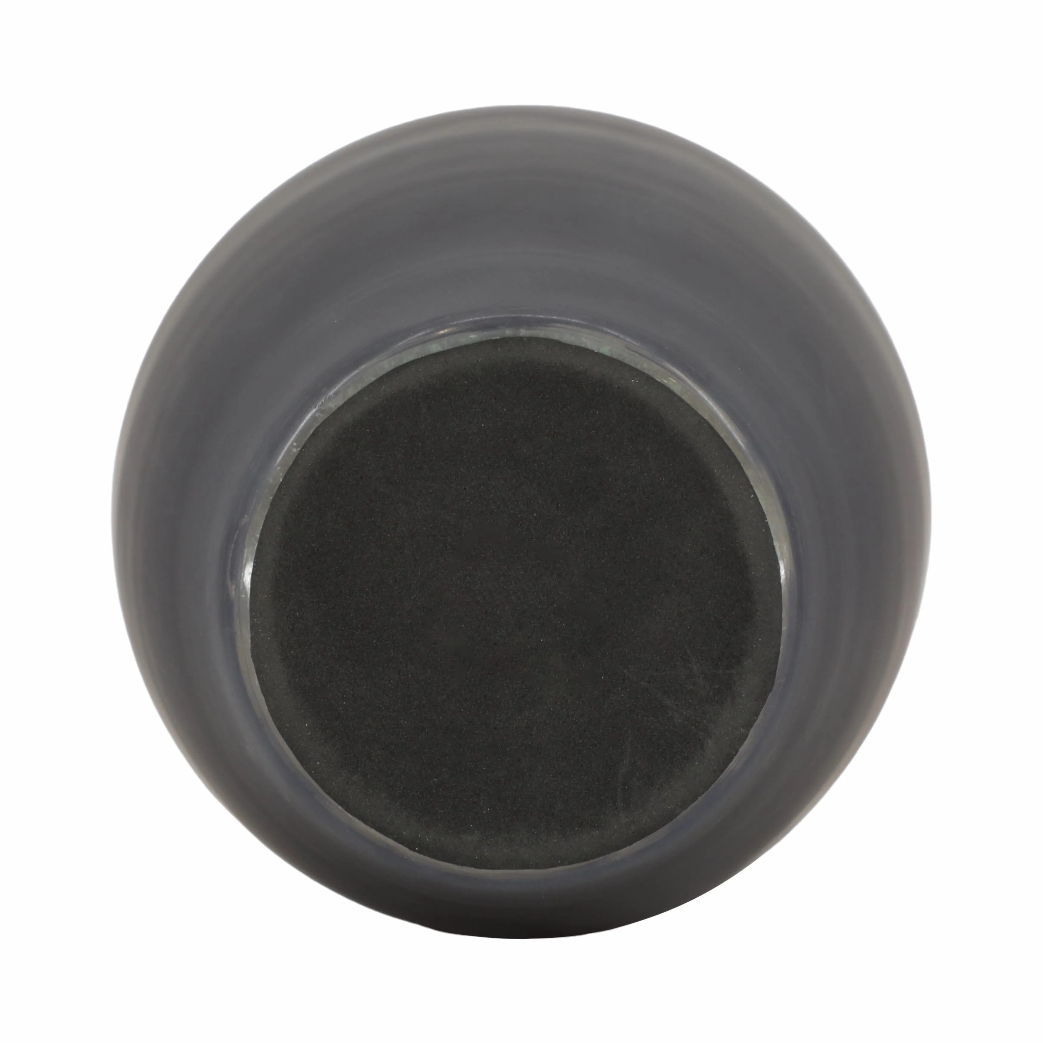 GLASS, 17" VASE W/ RESIN TOPPER, GRAY