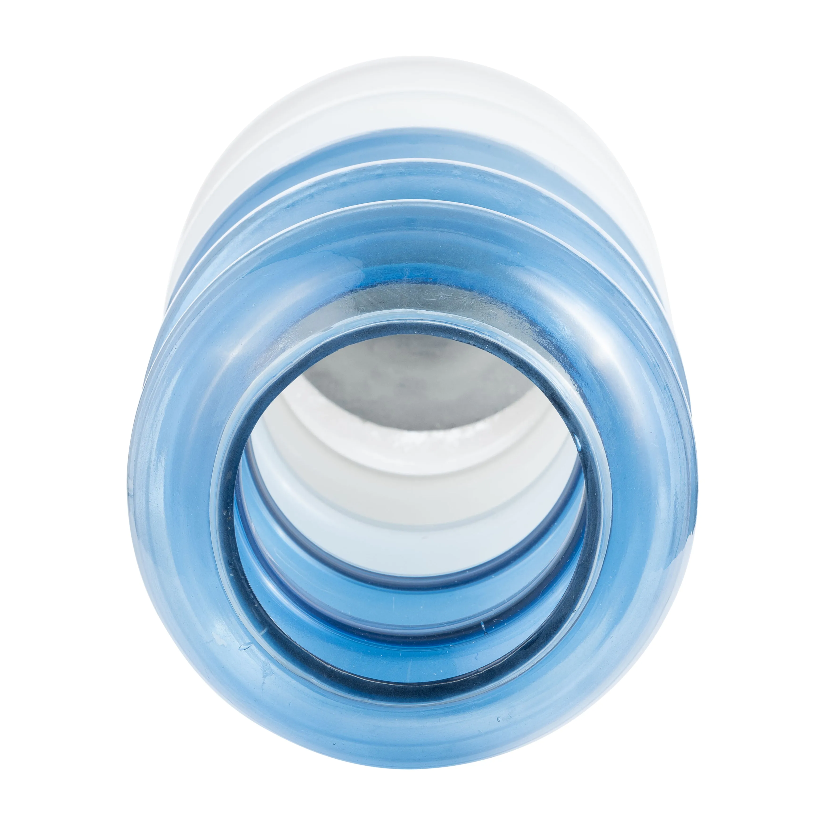 GLASS, 17"H ACCORDION VASE, BLUE