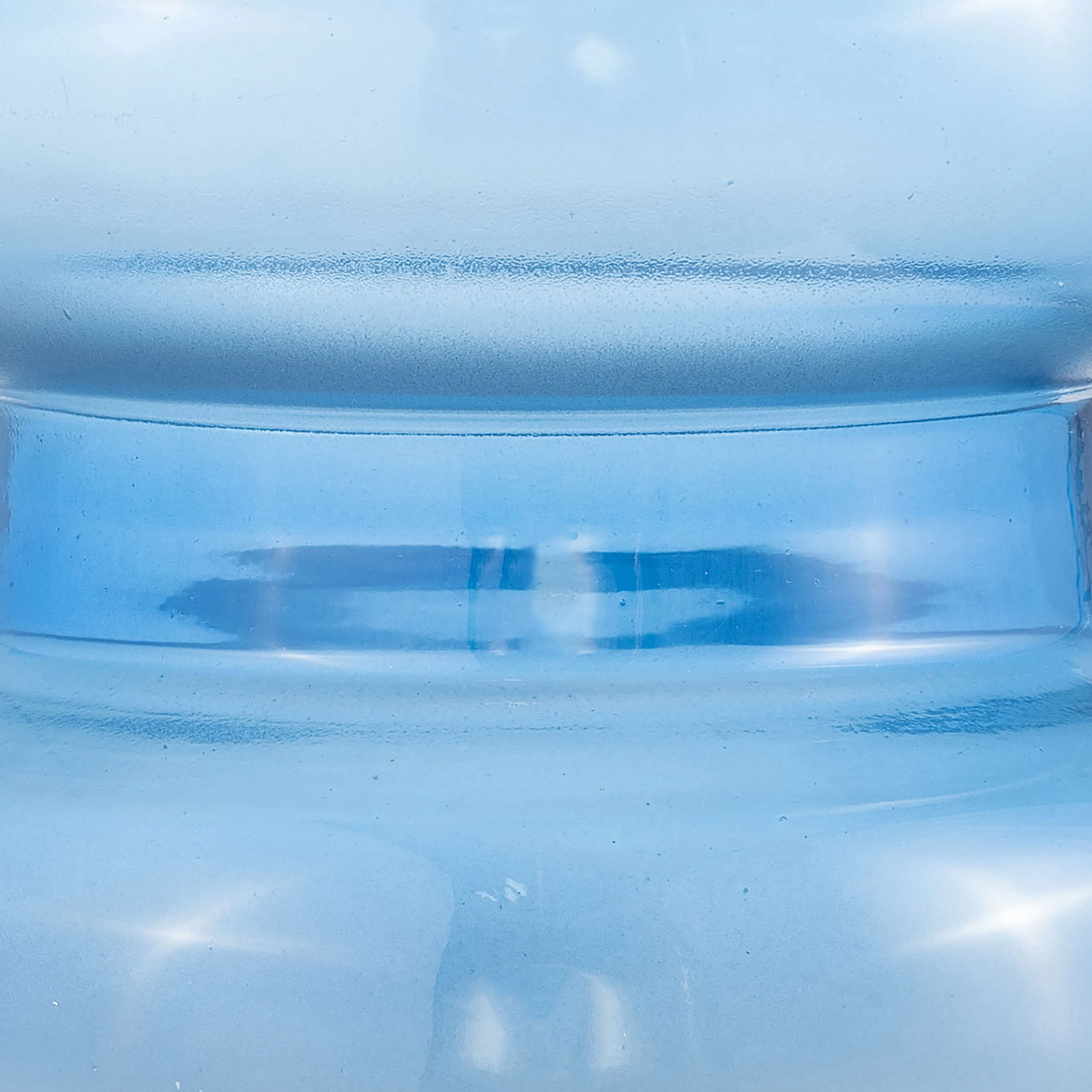 GLASS, 17"H ACCORDION VASE, BLUE