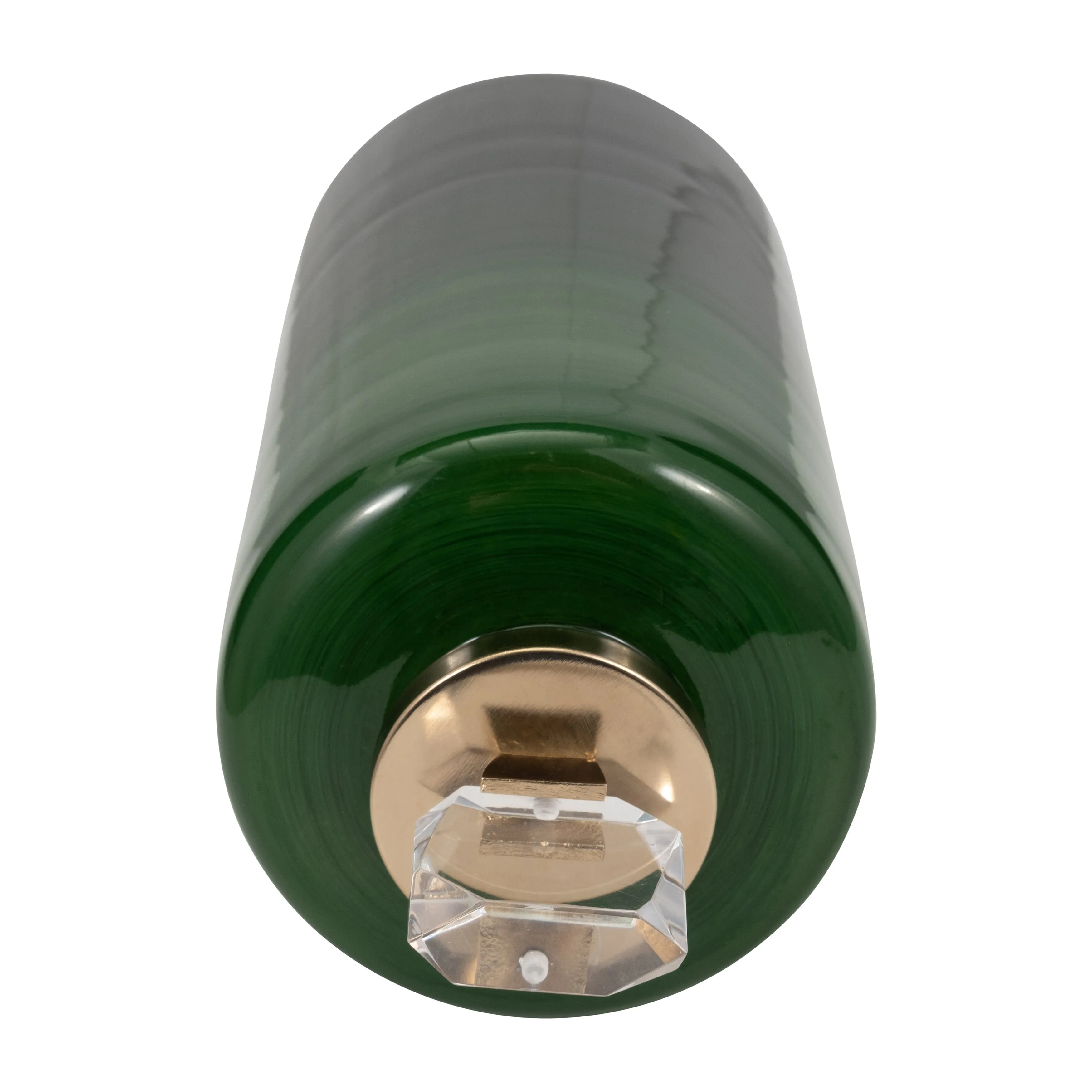 GLASS, 18" EMERALD CITY VASE W LID, GREEN