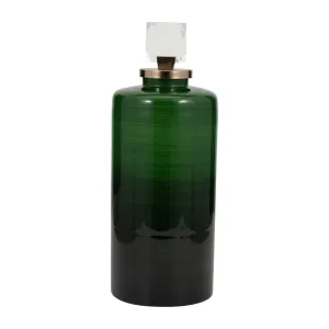 GLASS, 18" EMERALD CITY VASE W LID, GREEN