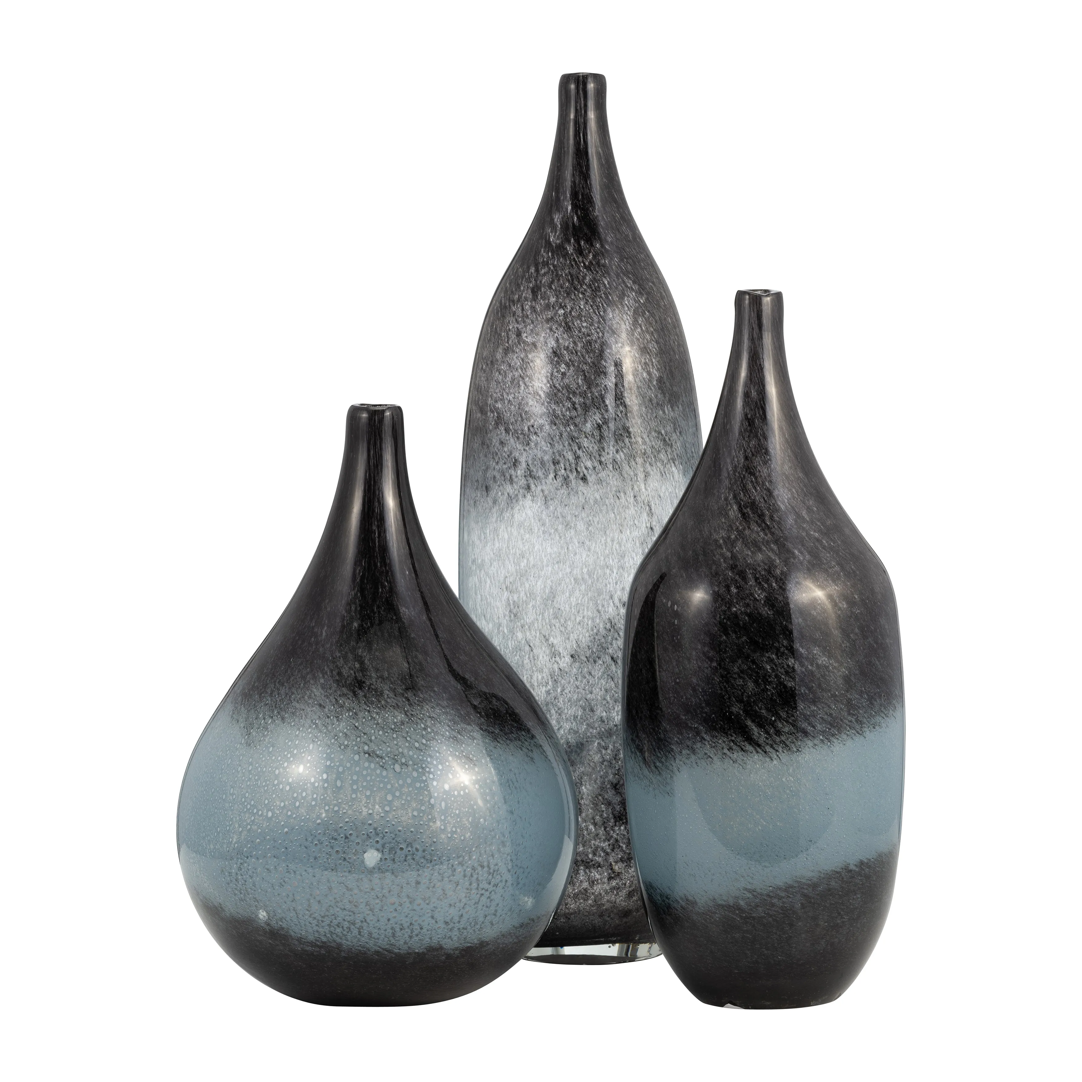 GLASS, 18" VASE BLUE OMBRE