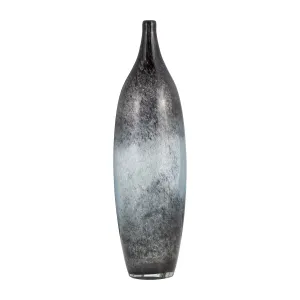GLASS, 18" VASE BLUE OMBRE