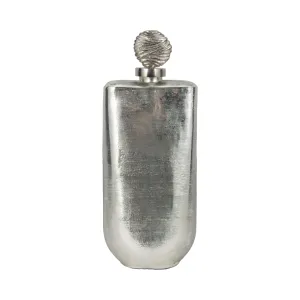 GLASS, 19" METALLIC BOTTLE ORB TOPPER, SILVER