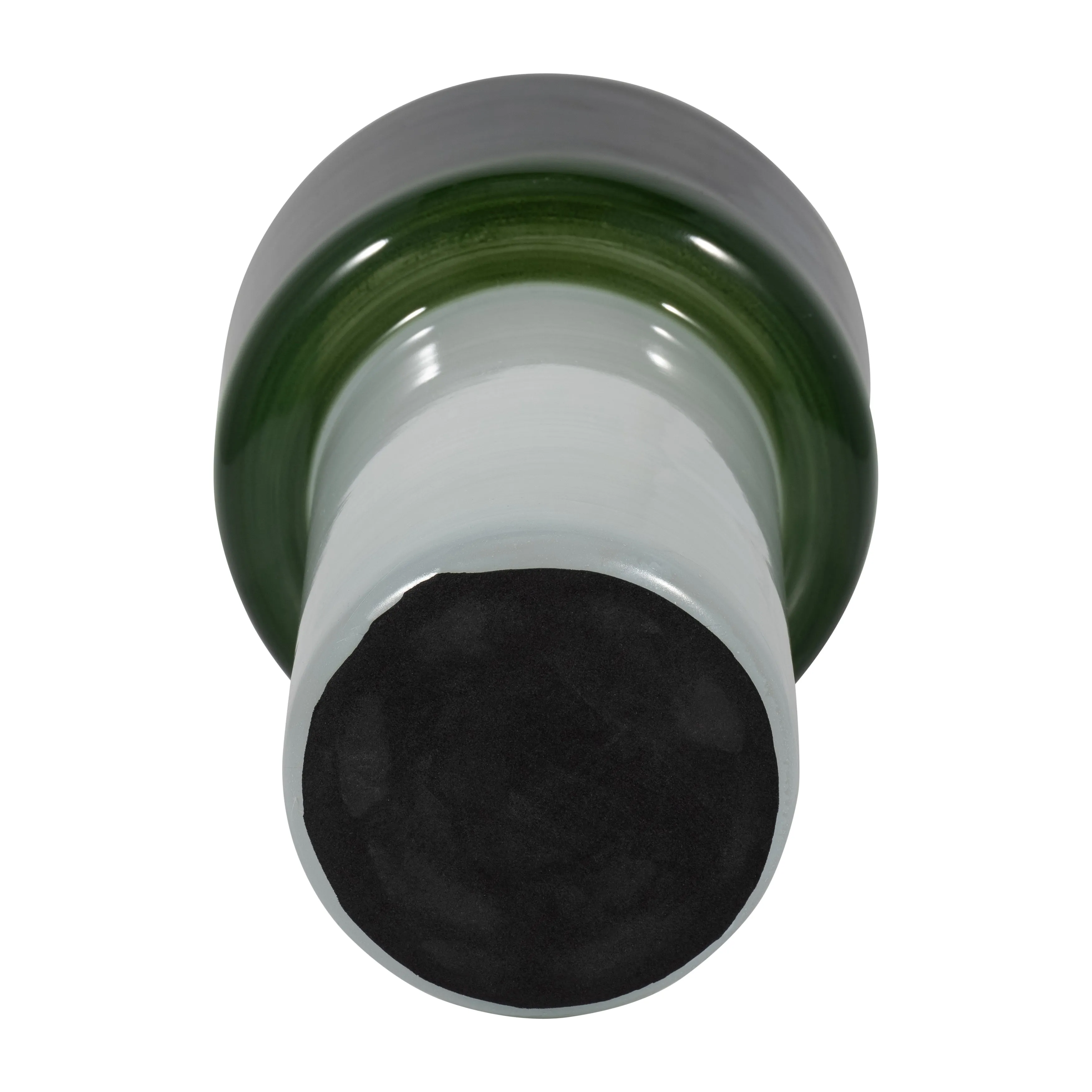 GLASS, 19" MODERN CYLINDER VASE, WHITE/GREEN