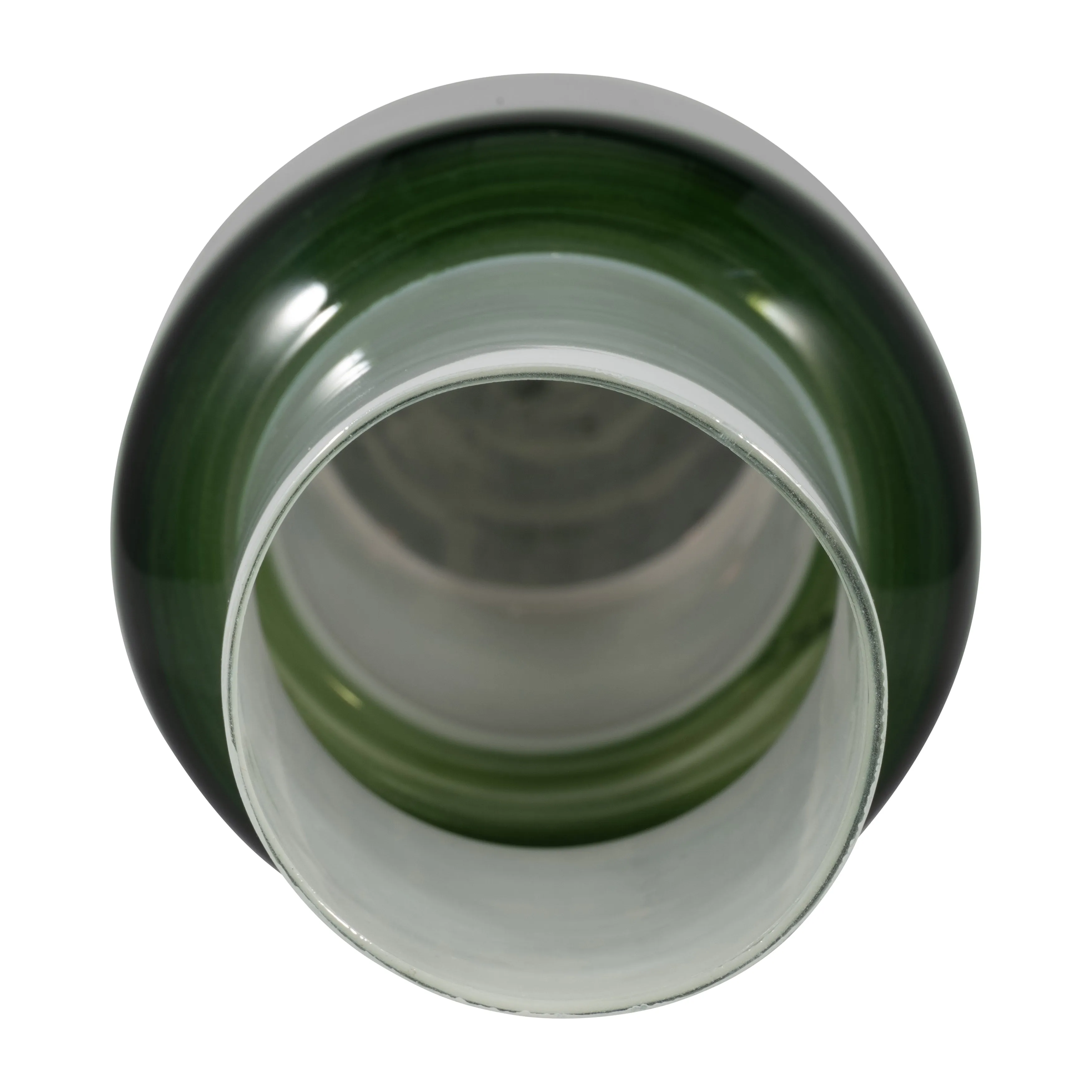 GLASS, 19" MODERN CYLINDER VASE, WHITE/GREEN