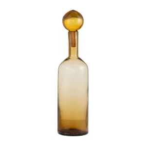 GLASS, 20" BOTTLE W/ STOPPER AMBER