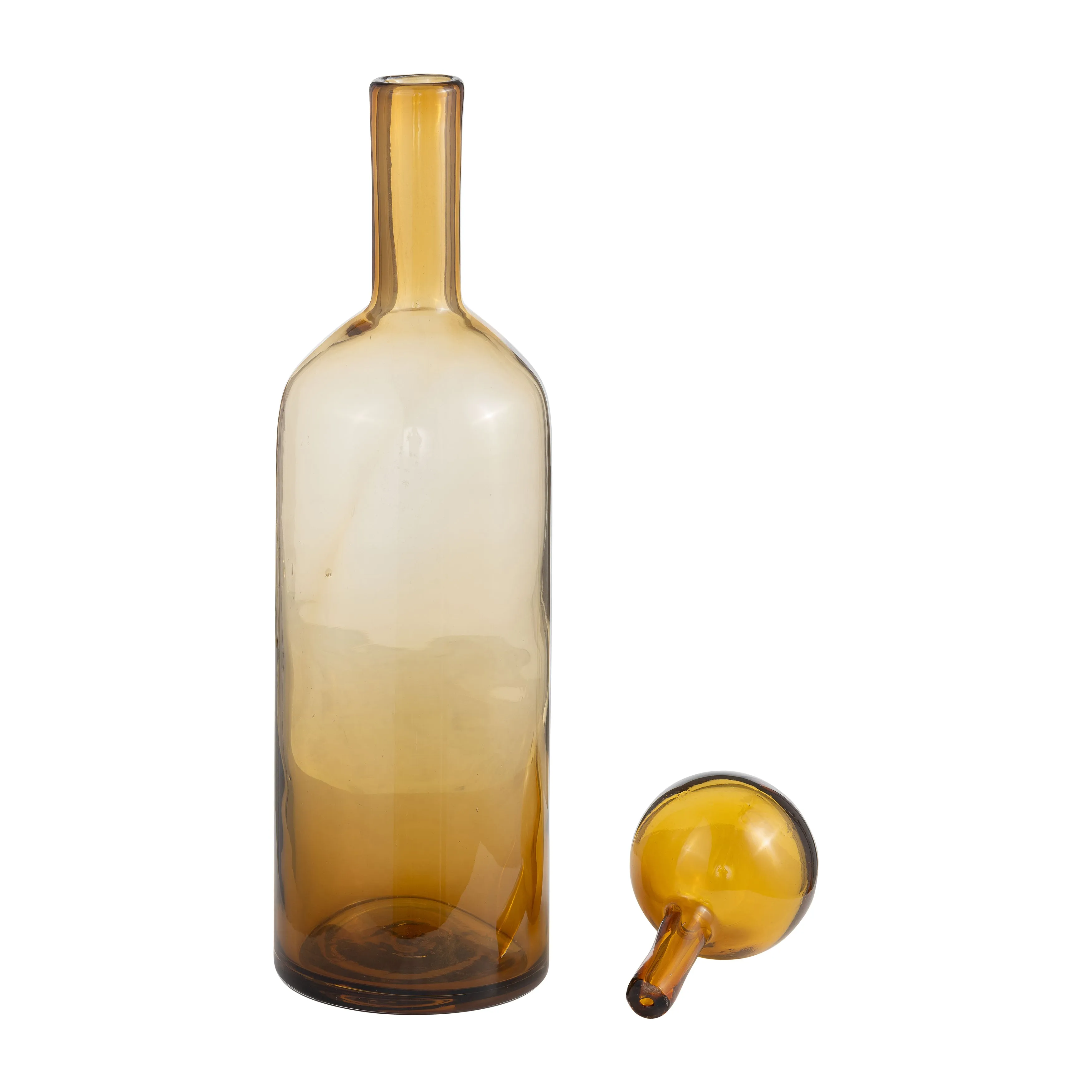 GLASS, 20" BOTTLE W/ STOPPER AMBER