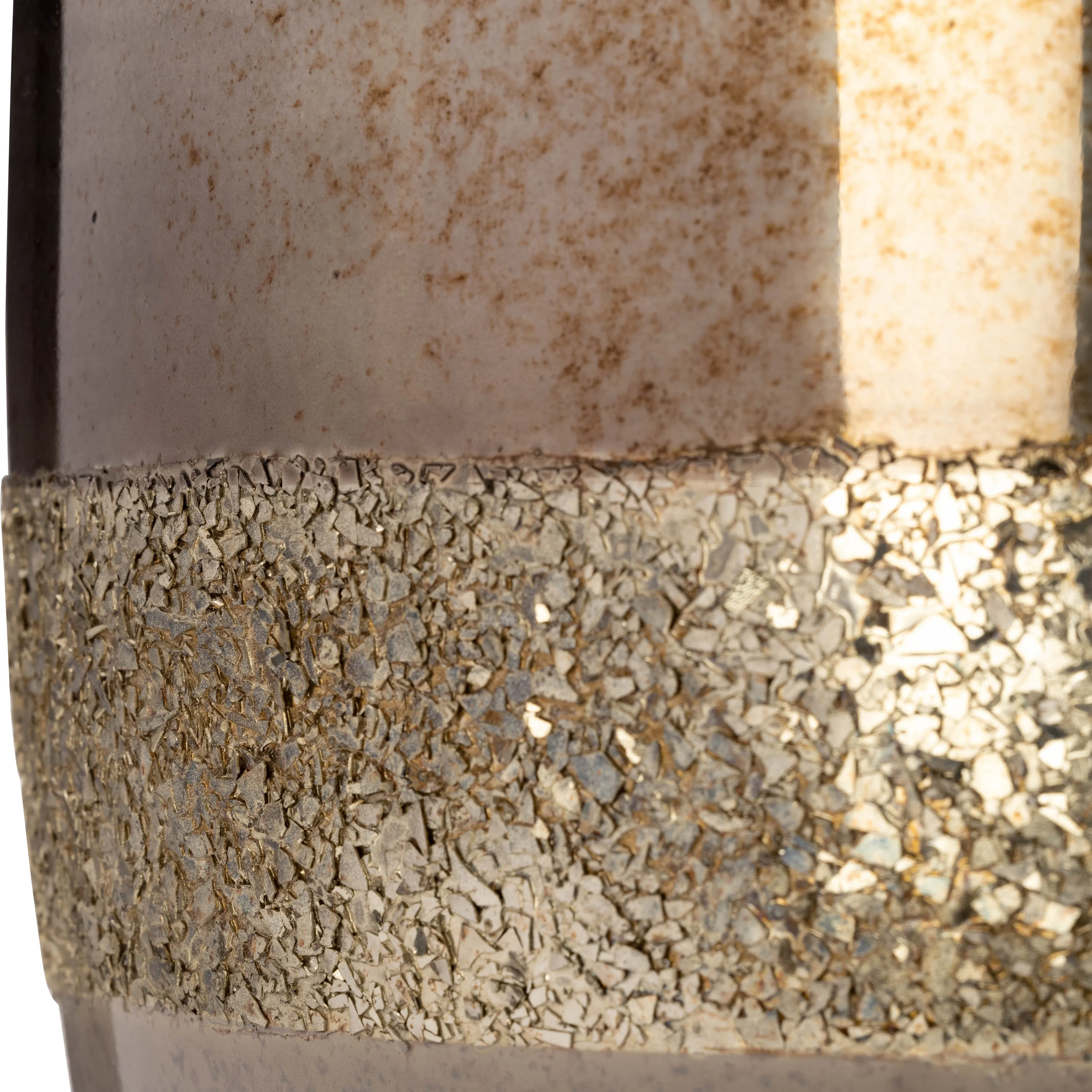 GLASS, 20" METALLIC VASE, CHAMPAGNE