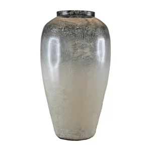 GLASS, 20" OMBRE VASE, BLUE/WHITE