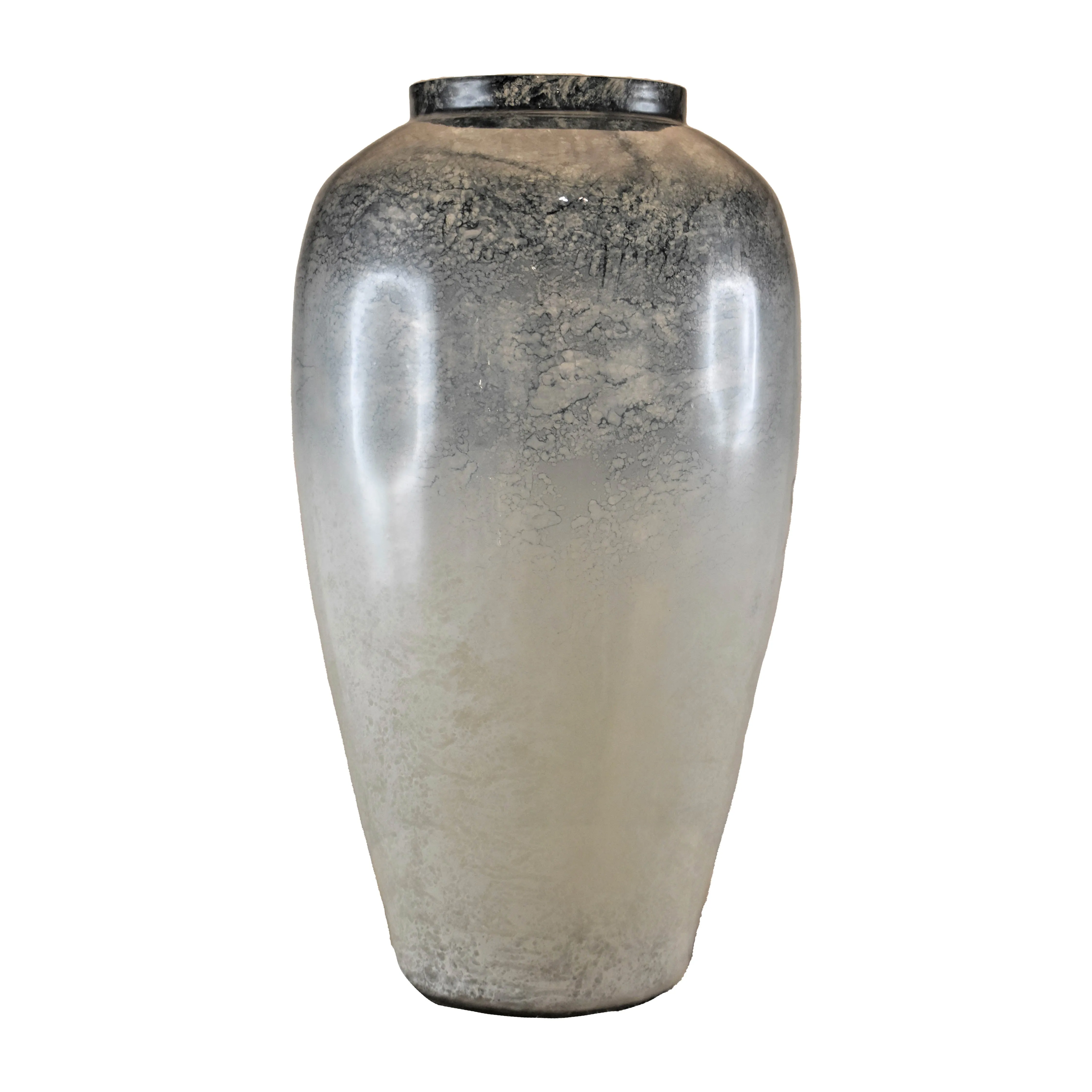 GLASS, 20" OMBRE VASE, BLUE/WHITE