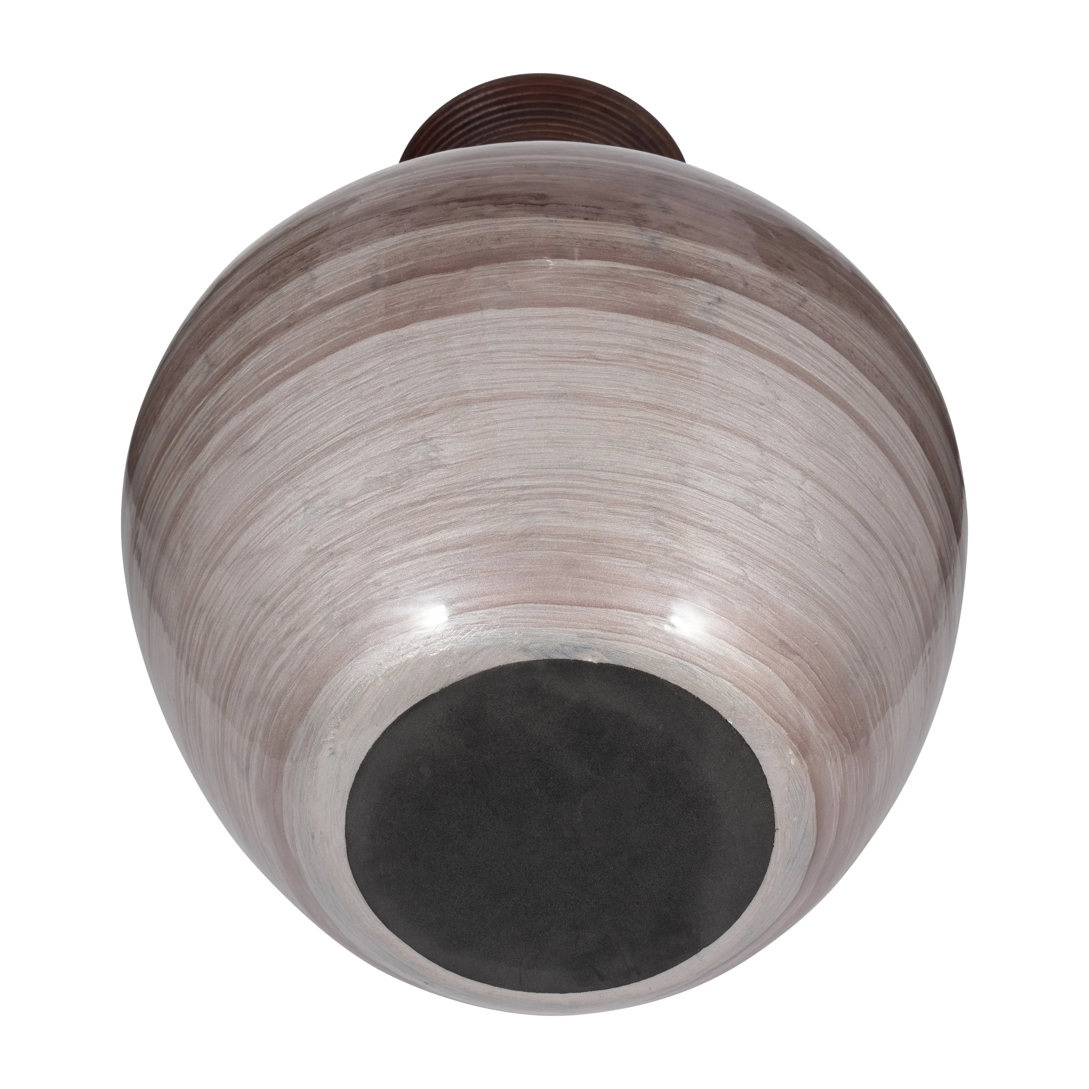 GLASS, 22" WOODEN TOP VASE, BLUSH