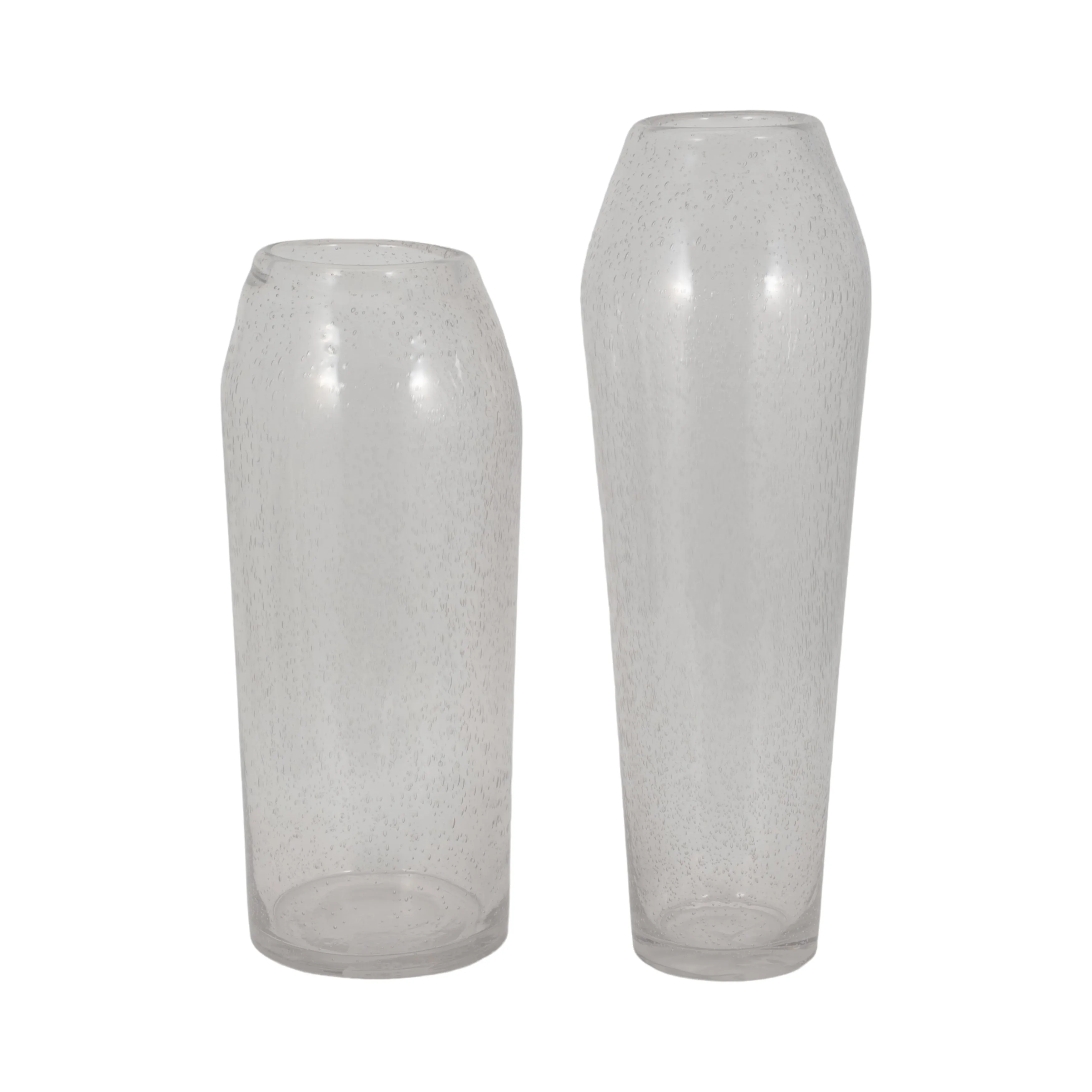 GLASS, 23" FLOOR VASE BUBBLE CLEAR